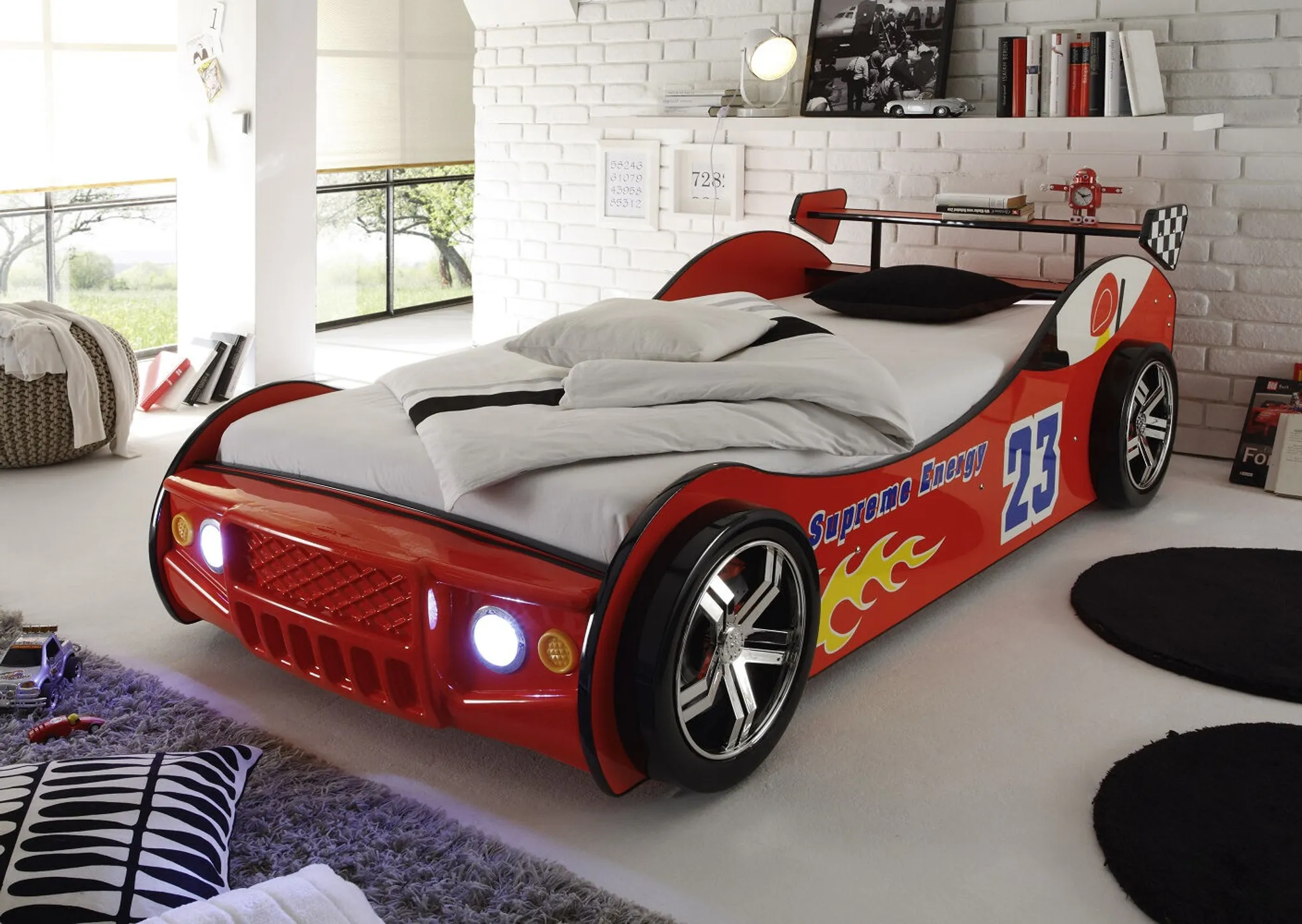 Autobett Dream Racer Kinderbett im Rennwagen-Design mit Lattenrost