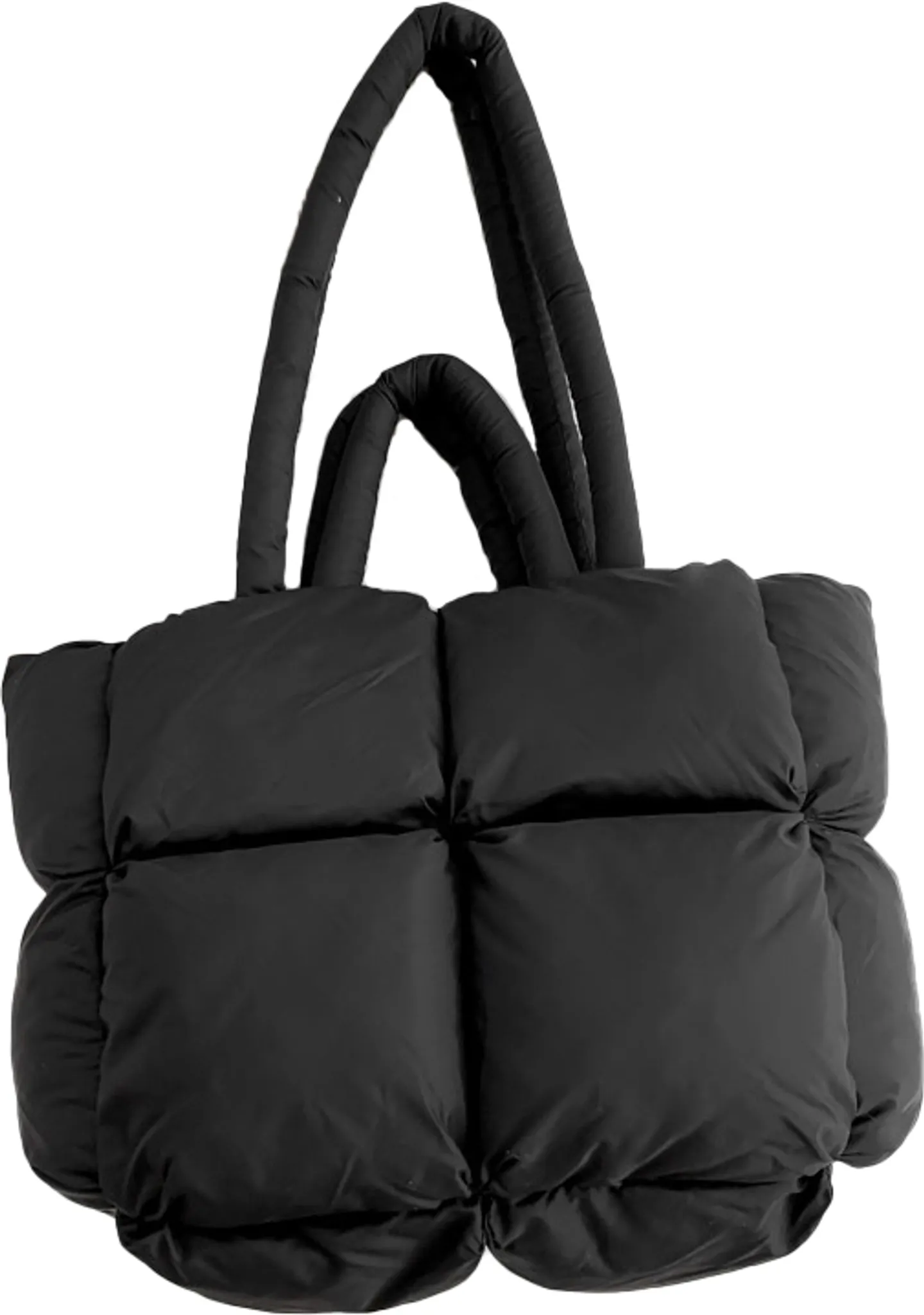 INF Große Puffer-Einkaufstasche, Umhängetasche Schwarz