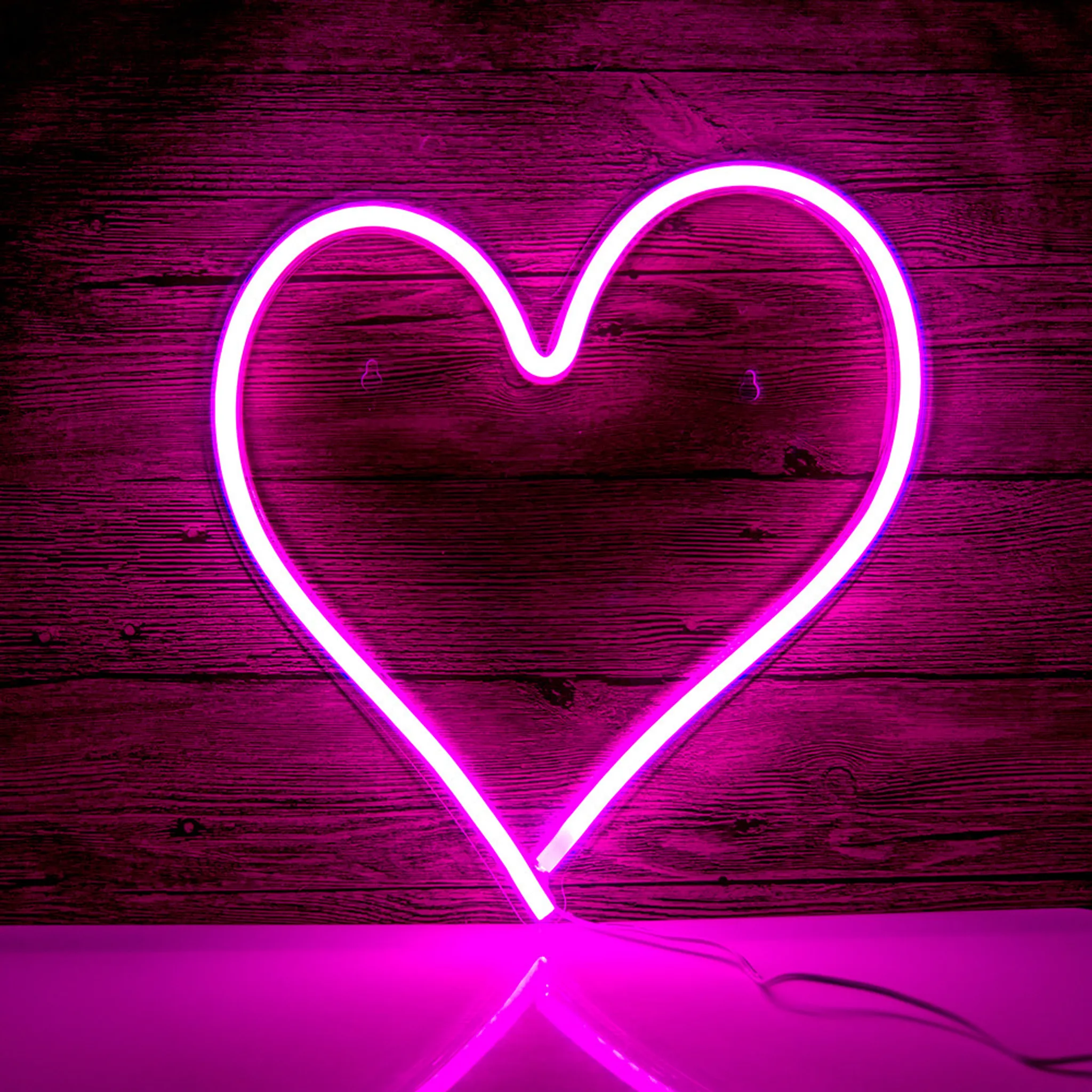 Wandleuchte, Neon USB LED Herz Herzförmig