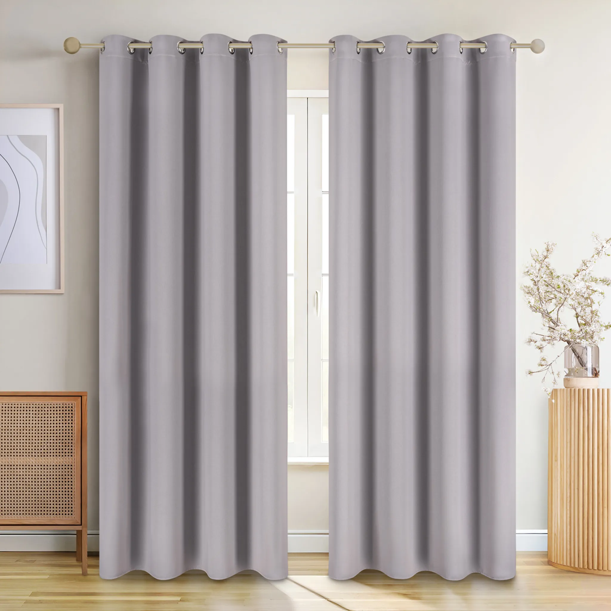 Tenda Oscurante Otto In Velluto Grigio - Atmosphaera - 140x260 Cm | Perfetta Per Camere Da Letto E Soggiorno