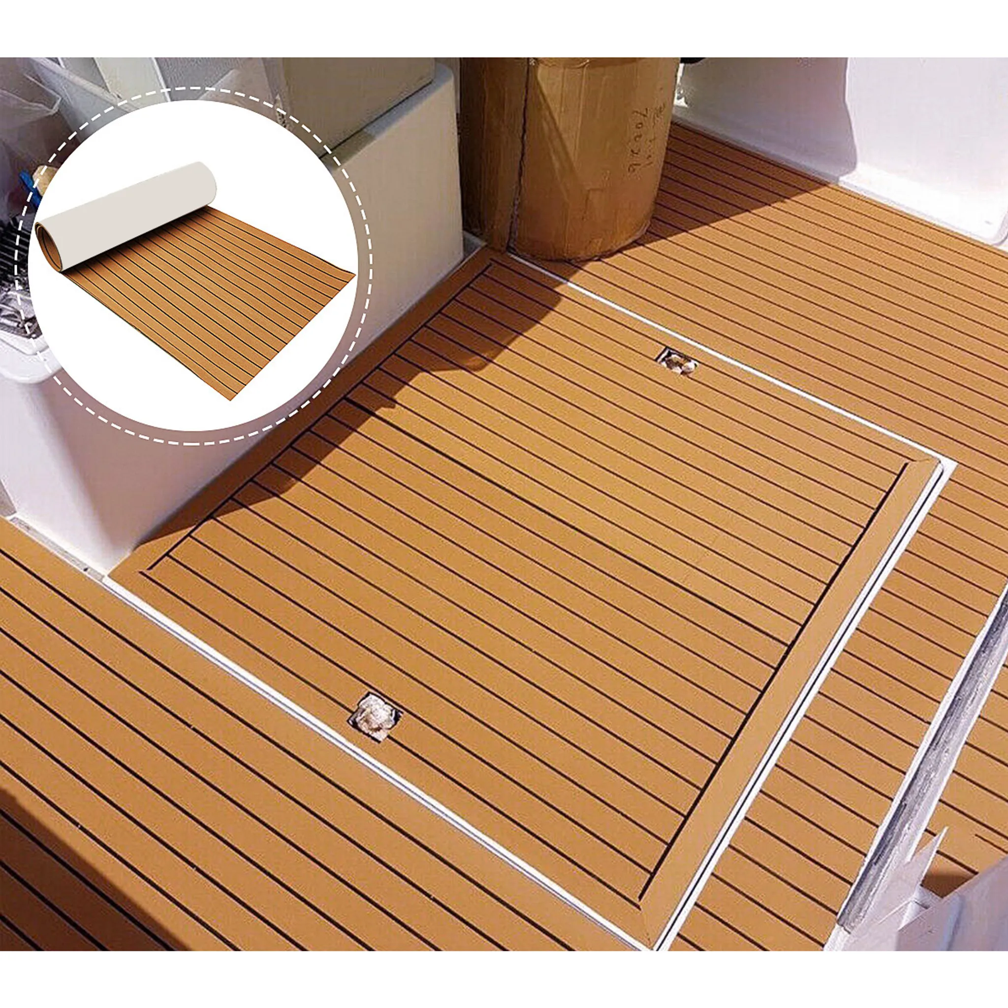 Teak EVA Schaum Yacht Bodenbelag Matte Deck Teppich Selbstklebend