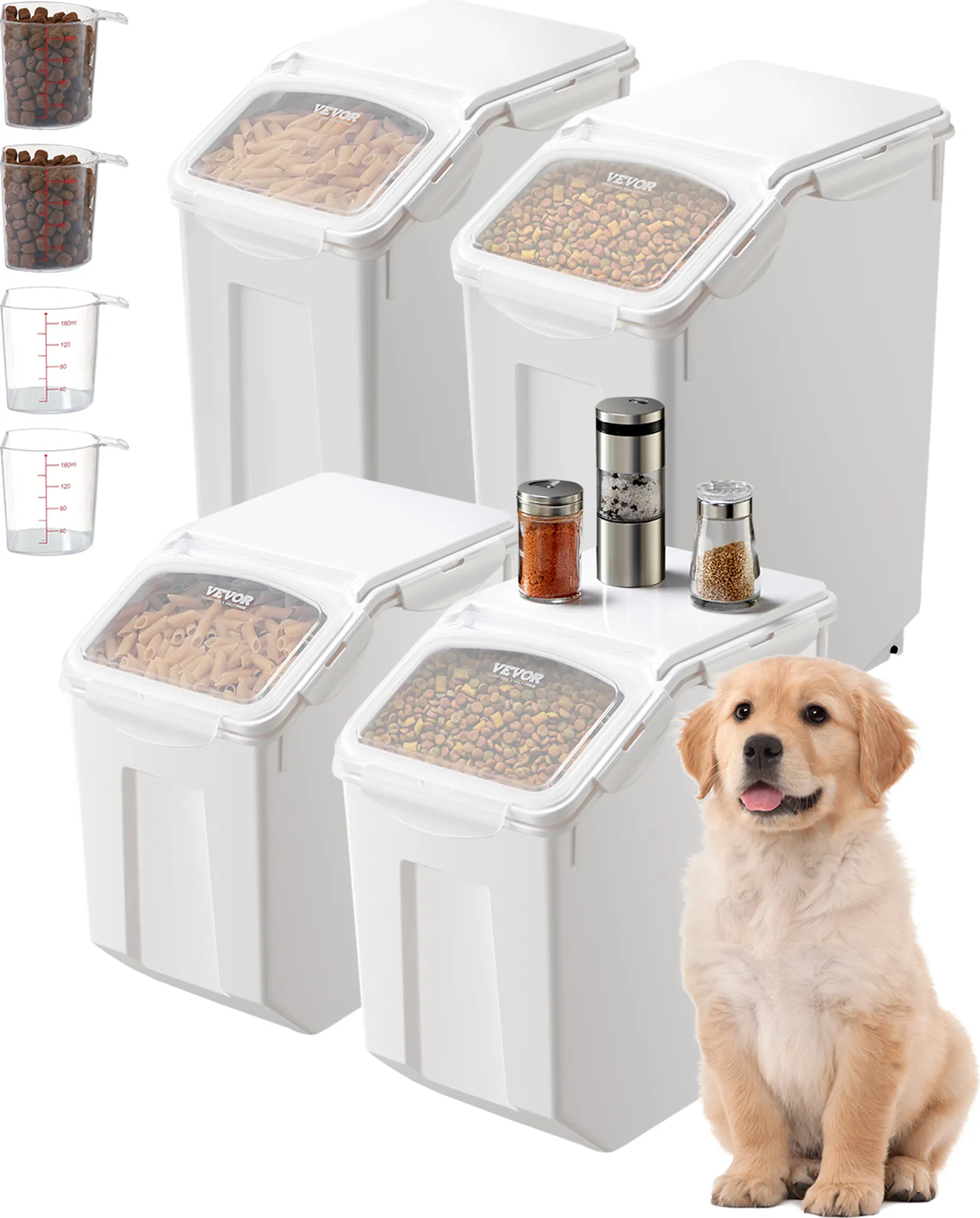 Luftdichter Hundefutter-Behälter – Aufbewahrungsbox Für Trockenfutter, Snacks & Reis, Wetterfest, Mehrzweck (6L/14L/22L)