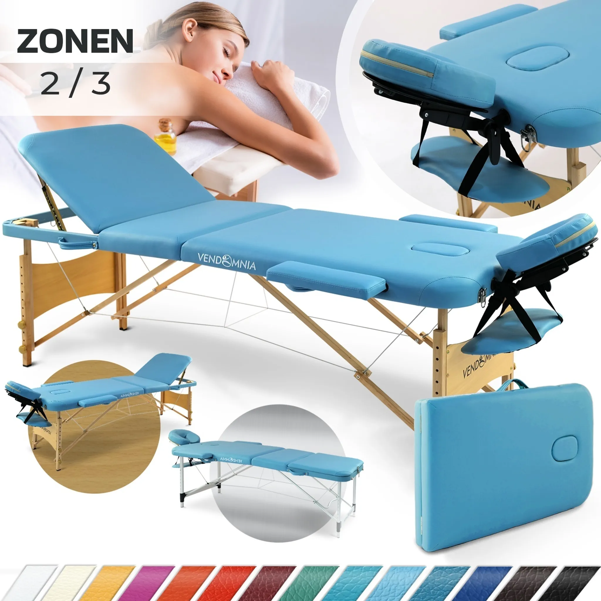 VENDONIA Obile Assageliege - Aluiniu It 2 Zonen Höhenverstellbar