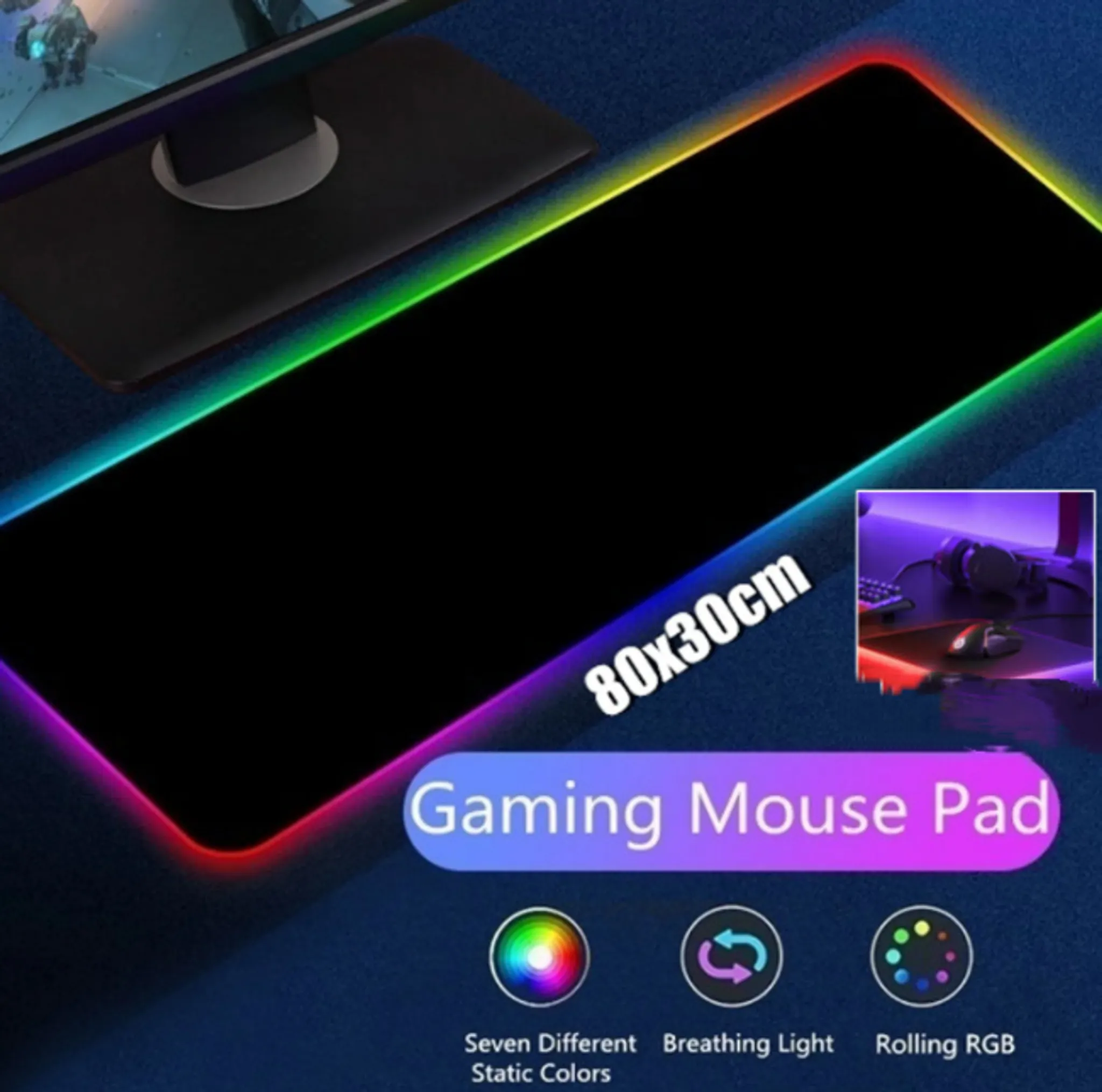 RGB Gaming Mousepad Pad LED Gaming USB Maus