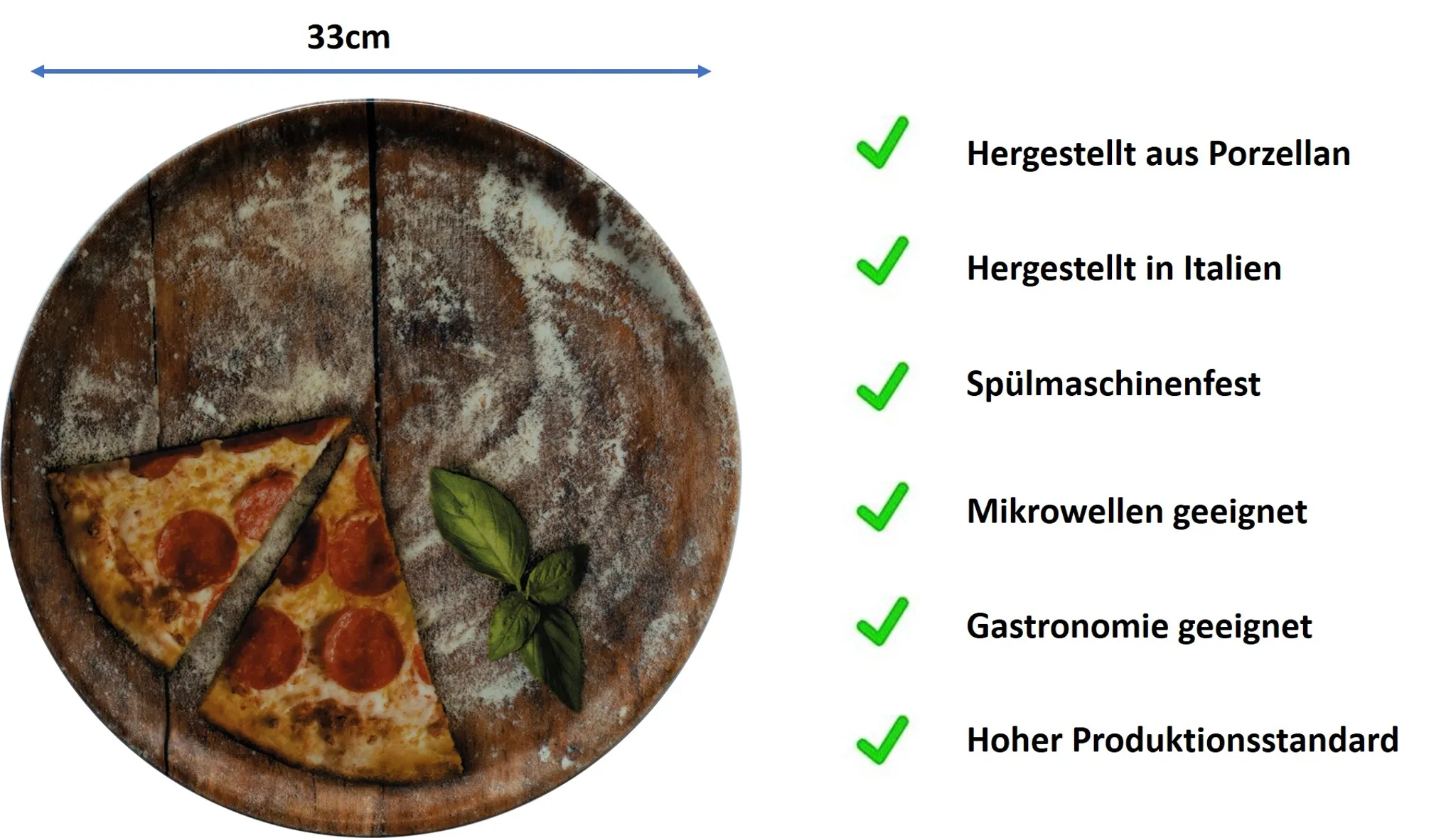 Flour Set 33cm Pizzateller - Porzellan 2er