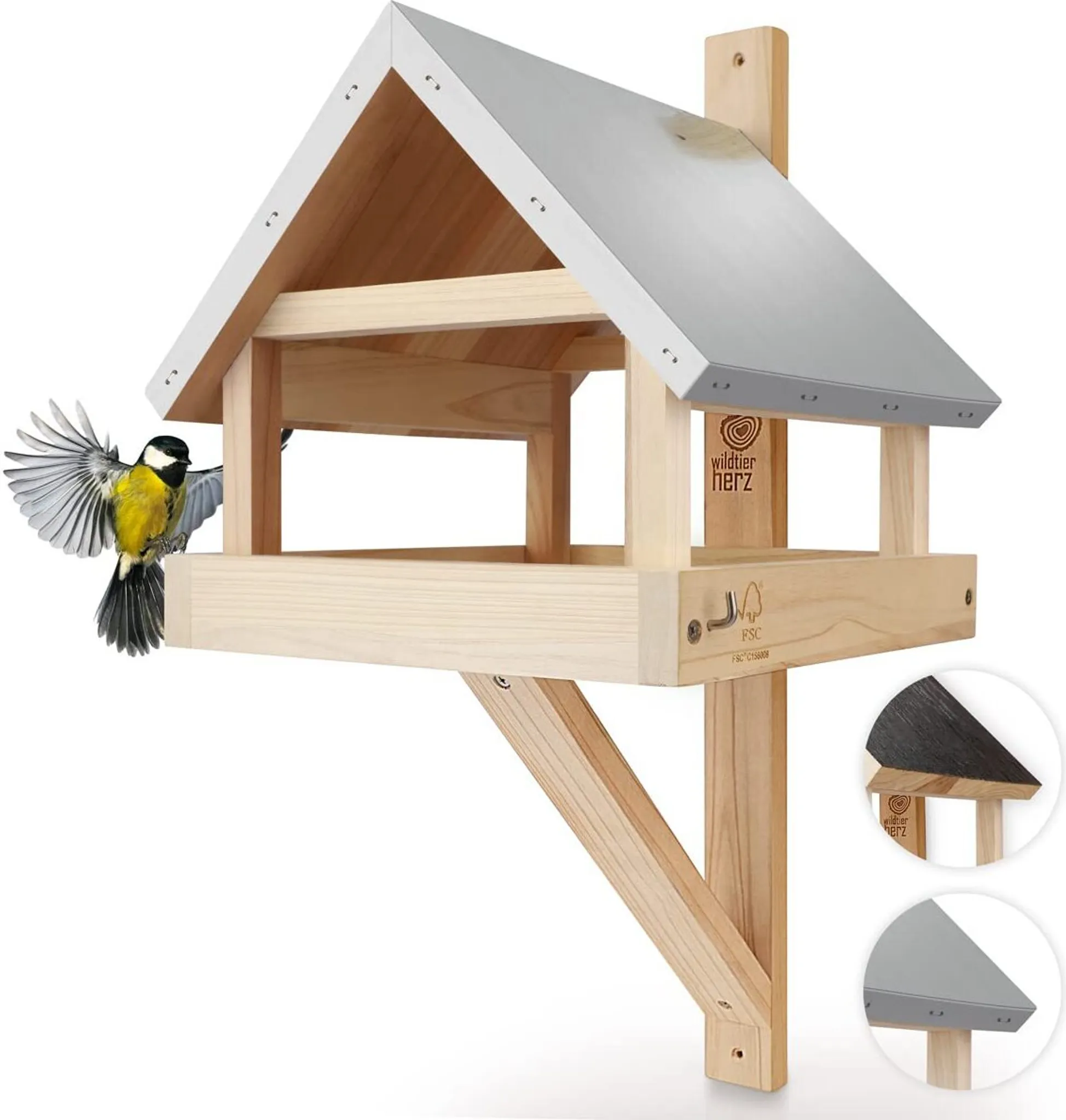 Schmetterlingshaus Aus Holz Mit Futterspender – Nistkasten & Gartendeko Für Schmetterlinge, Käfer & Florfliegen