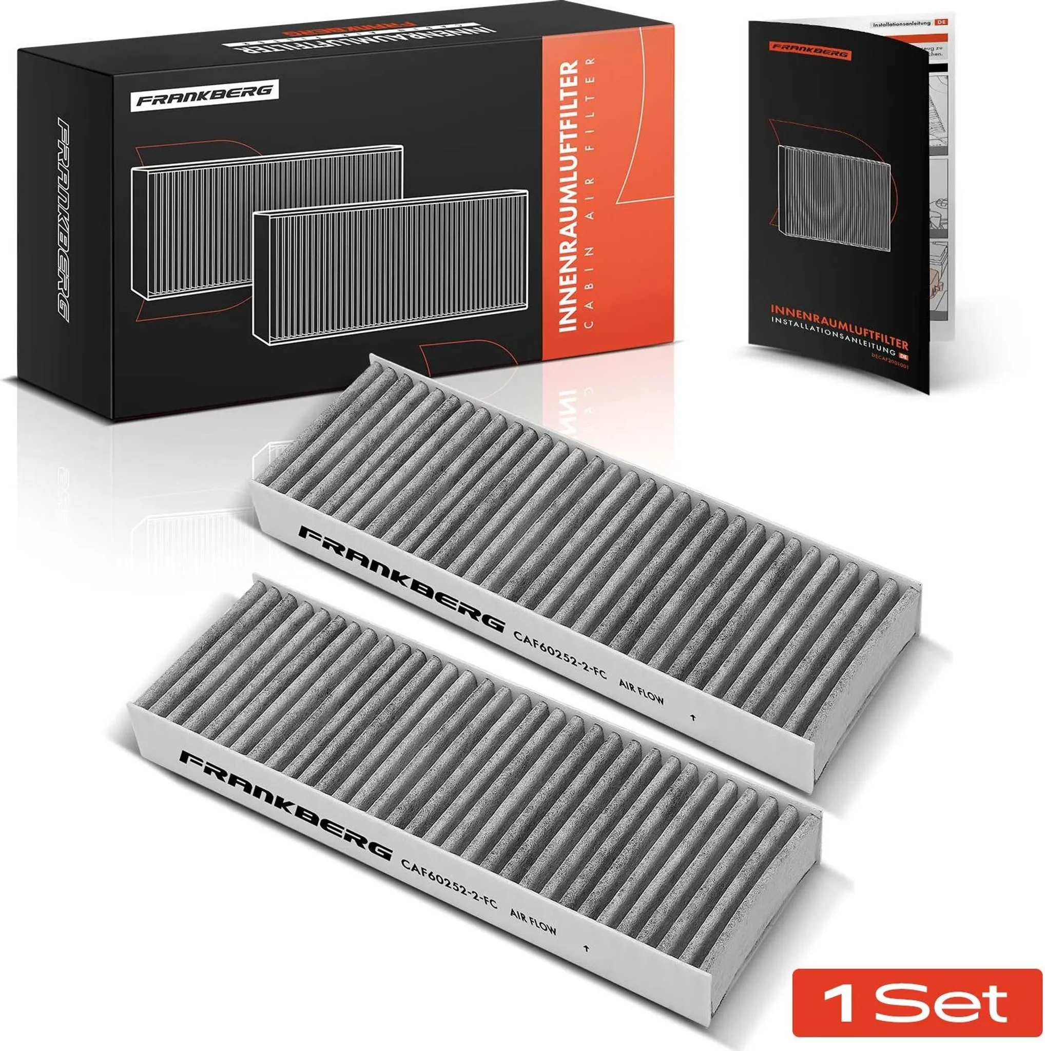 Frankberg 4x Filtro Aria Cabina Filtro Abitacolo Compatibile con Corsa F P2JO 208 II UB UJ UP UW 2008 II UC UD UJ UR US UY DS3 Crossback UC UJ UR Replace