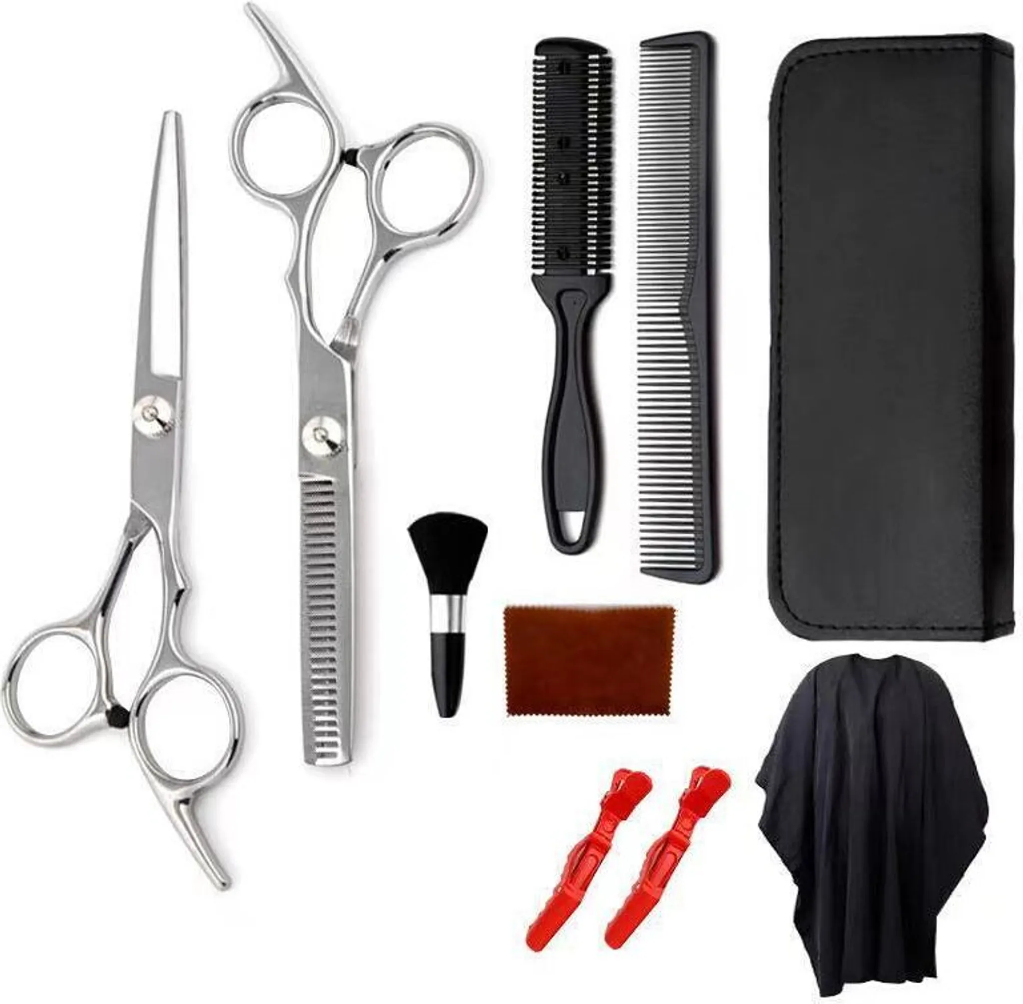 Professionelles Haarschneide-Set 12-teilig | Mit Scheren, Kämmen, Umhang & Tasche Für Salon & Zuhause