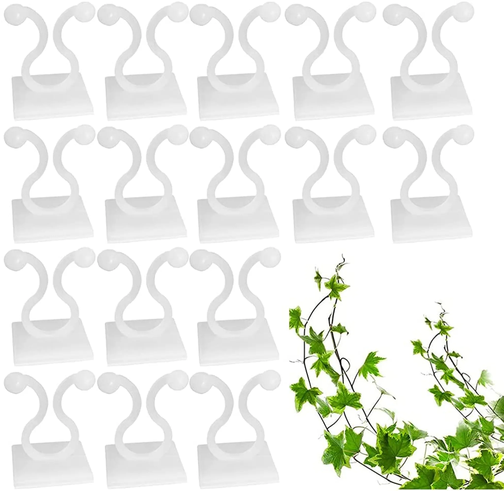 transparent Bündeldraht 100 Set Pflanzenkletter-Wand-Clips Erstellen von Pflanzenwänden grüne Ranken Kunst für Gartenarbeit selbstklebende Halterungsringe für Garten und Innenbereich 