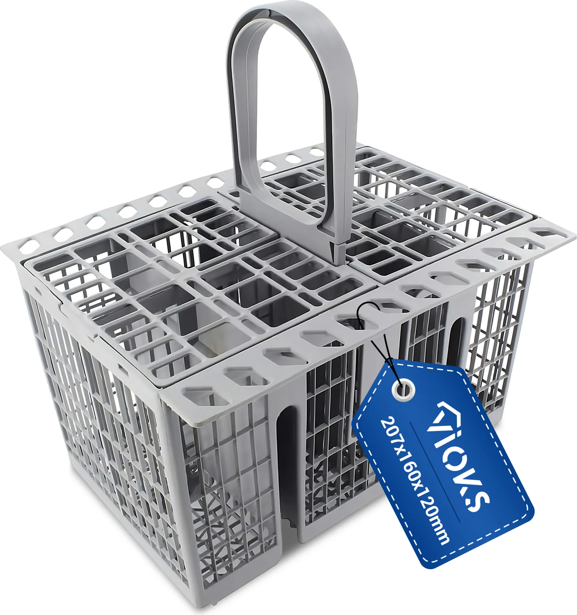 Spares2go Universal-Besteckkorb Für Fast Alle Spülmaschinen – Maße: 21 X 16 Cm, Höhe 12/22,5 Cm (mit Griff)