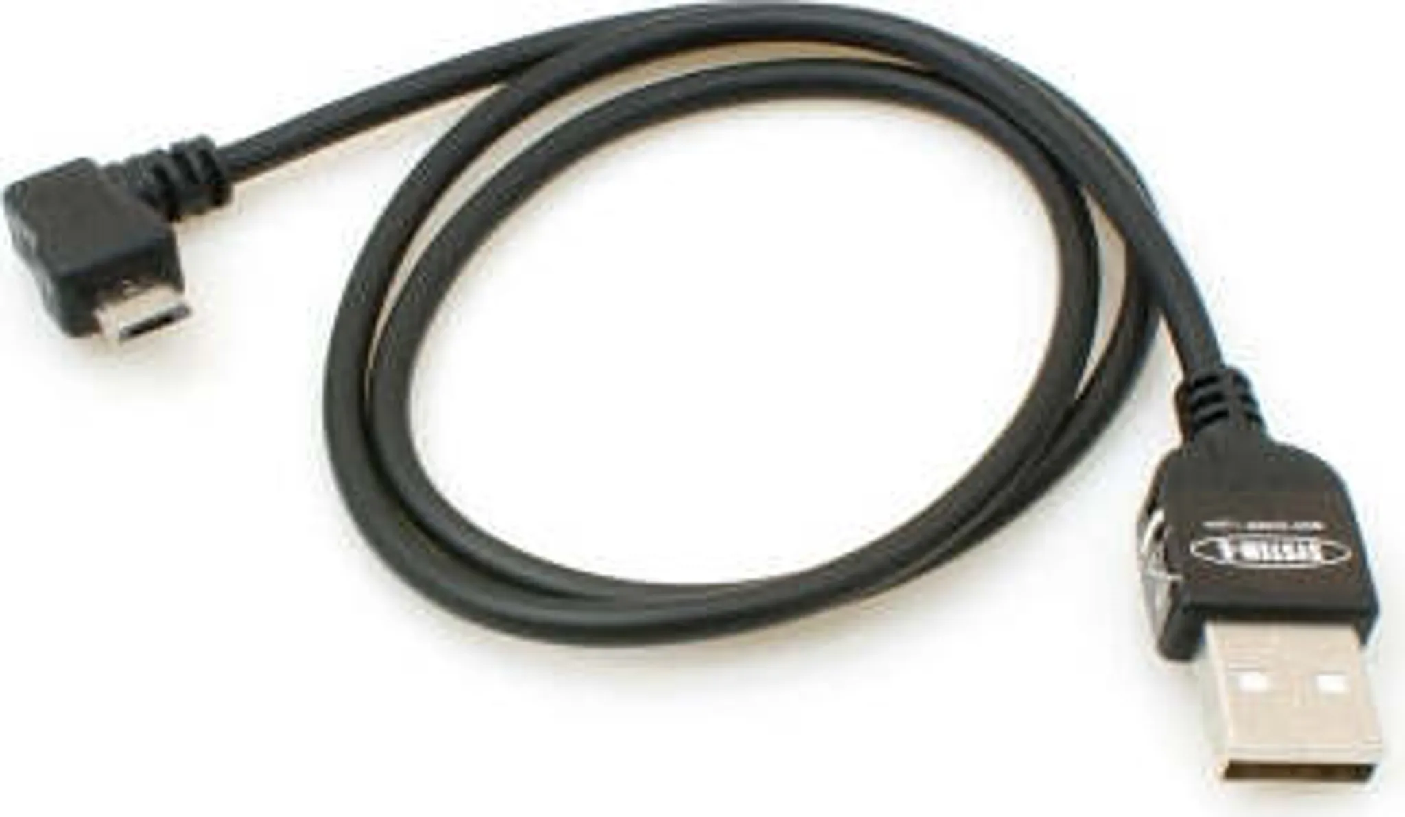 SYSTEM-S Spiralkabel Micro USB 2.0 – Dehnbar 50-135 Cm, 90° Winkelstecker