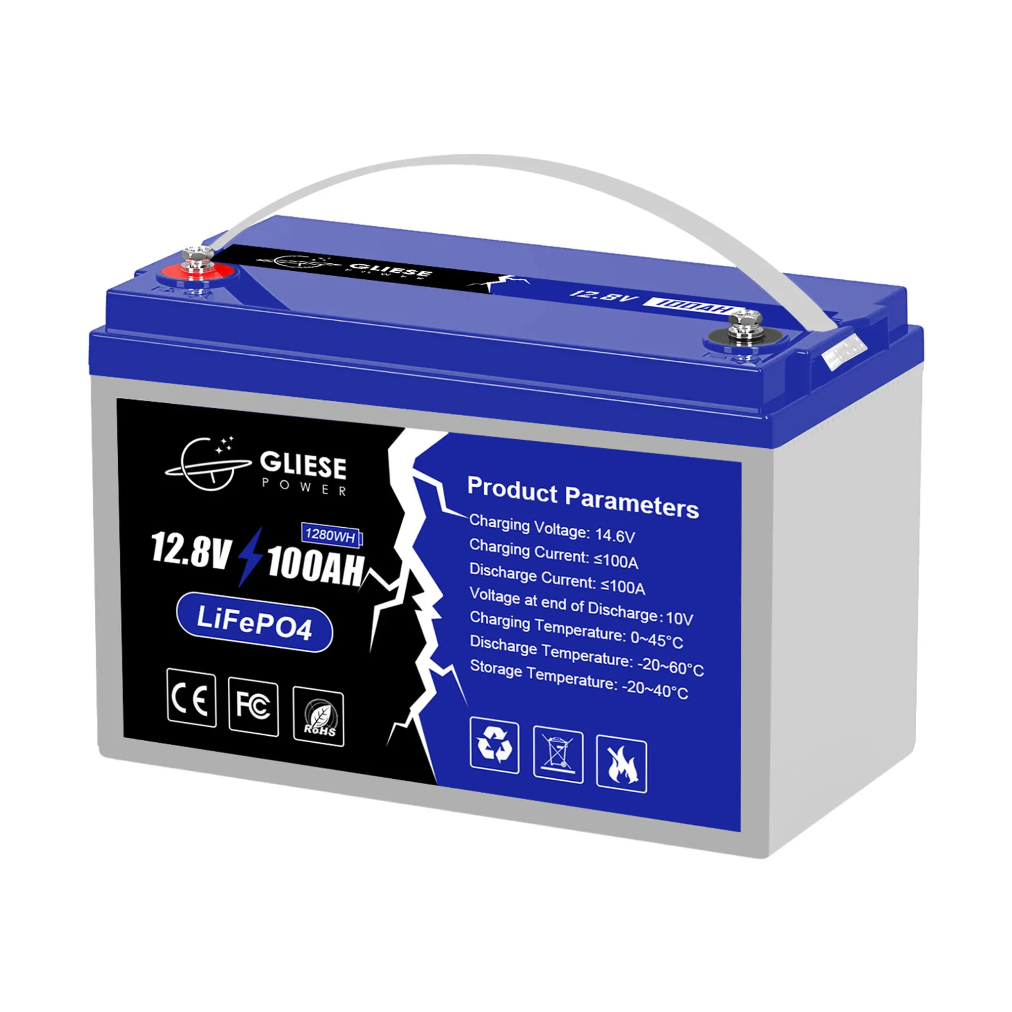 12V 100ah Lifepo4 Batterie Wasserdichter Lithium Ionen Akku Für
