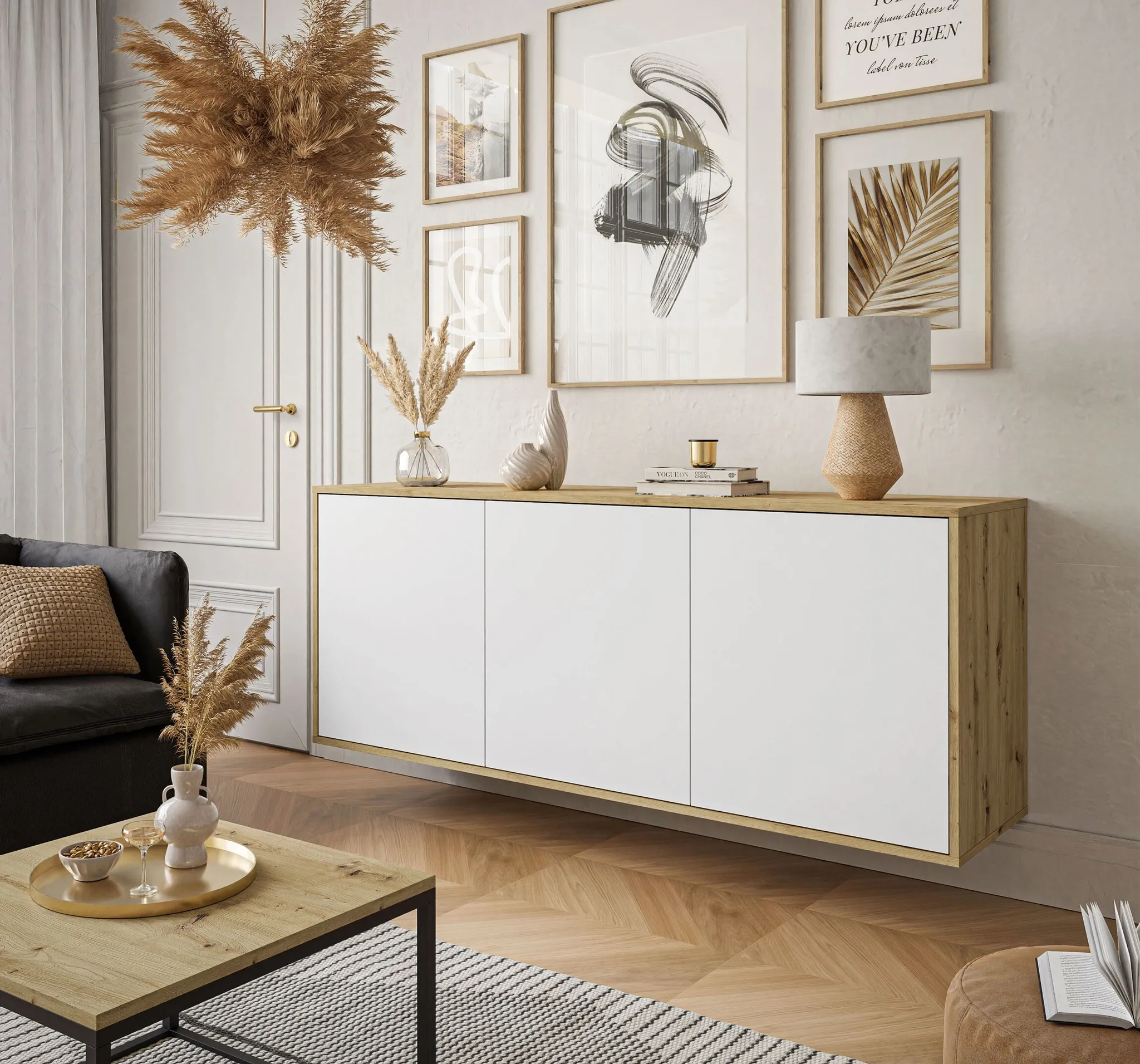 Hängekommode SANAYI Artisan Eiche/ Weiß Kommoden