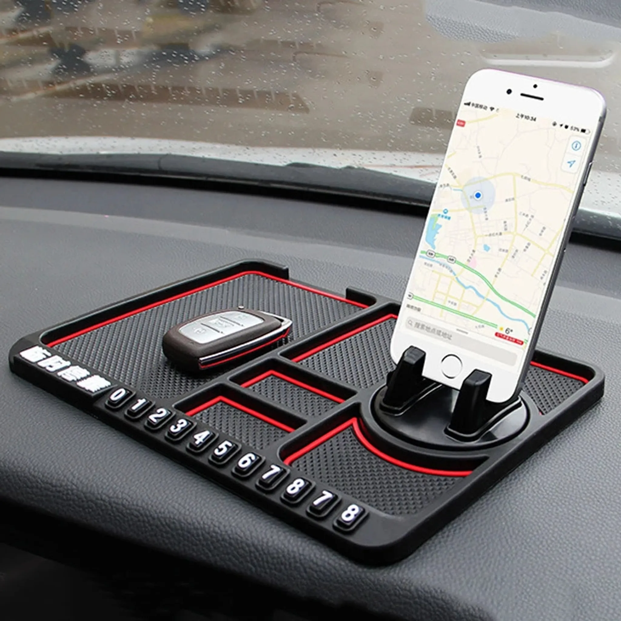 Multifunktionale Auto-Anti-Rutsch-Matte, rutschfeste Handy-Pad mit  Handy-Halterung, 360 Grad drehbar, Anti-Rutsch-Handy-Halterung