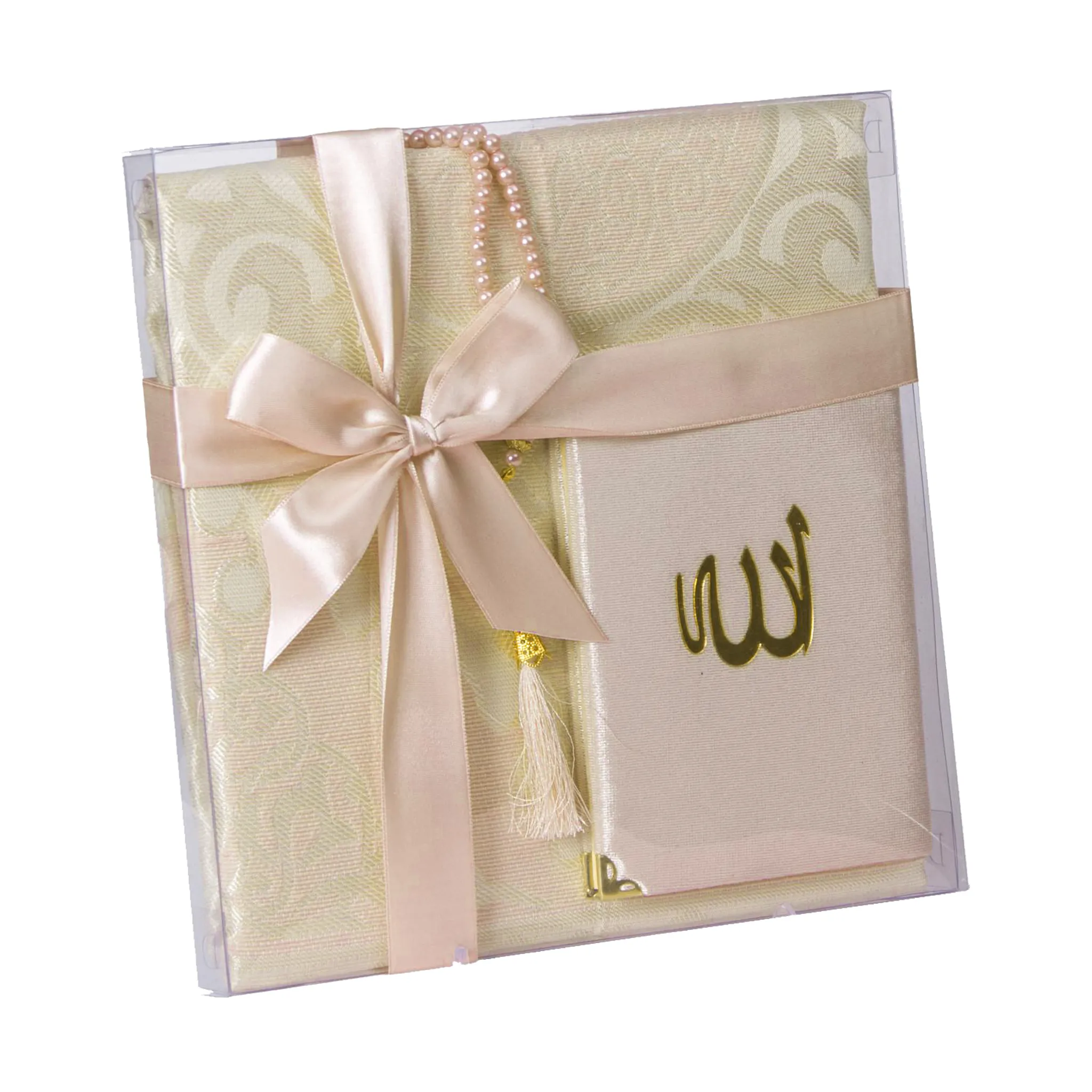 Muslim Herren Geschenk Grau Gebetsteppich mit Schleifenband