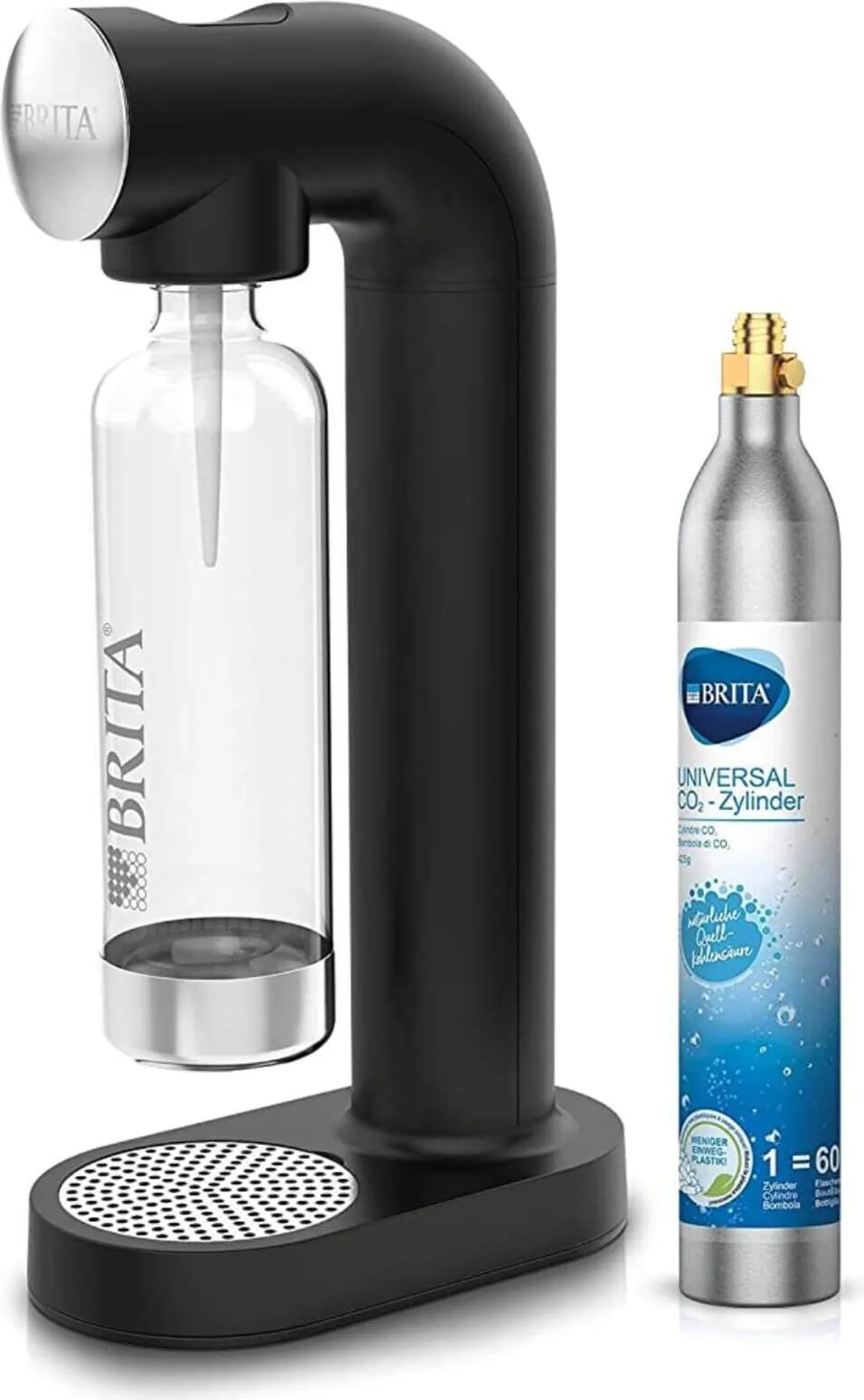 BRITA Wassersprudler sodaONE schwarz mit 1 CO2-Zylinder und