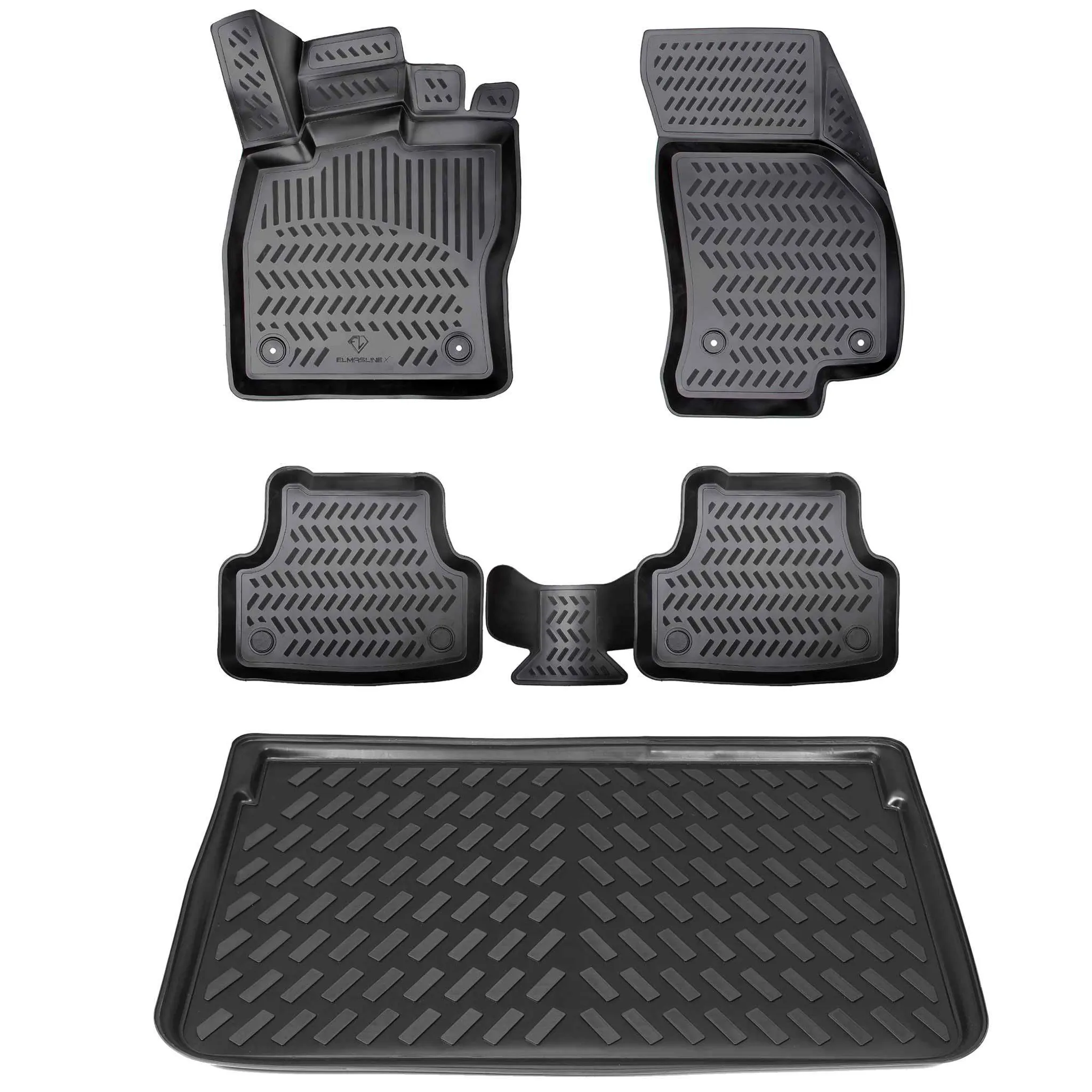 Upgrade4cars Auto-Fußmatten Gummi Fußmatten Set Universal, für