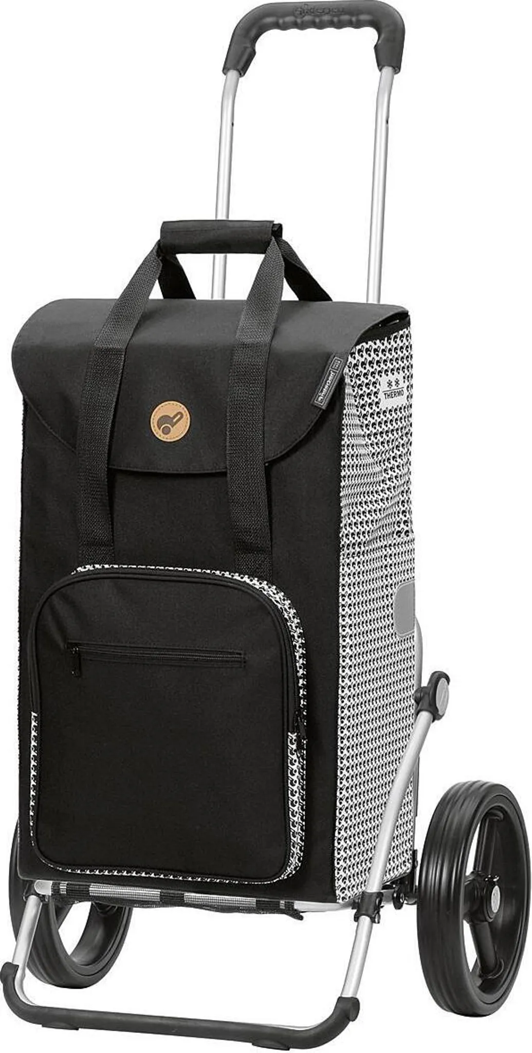 ANDERSEN Einkaufstrolley Hedda Schwarz – Klappbar, Mit 51 L Tasche & Aluminium-Gestell