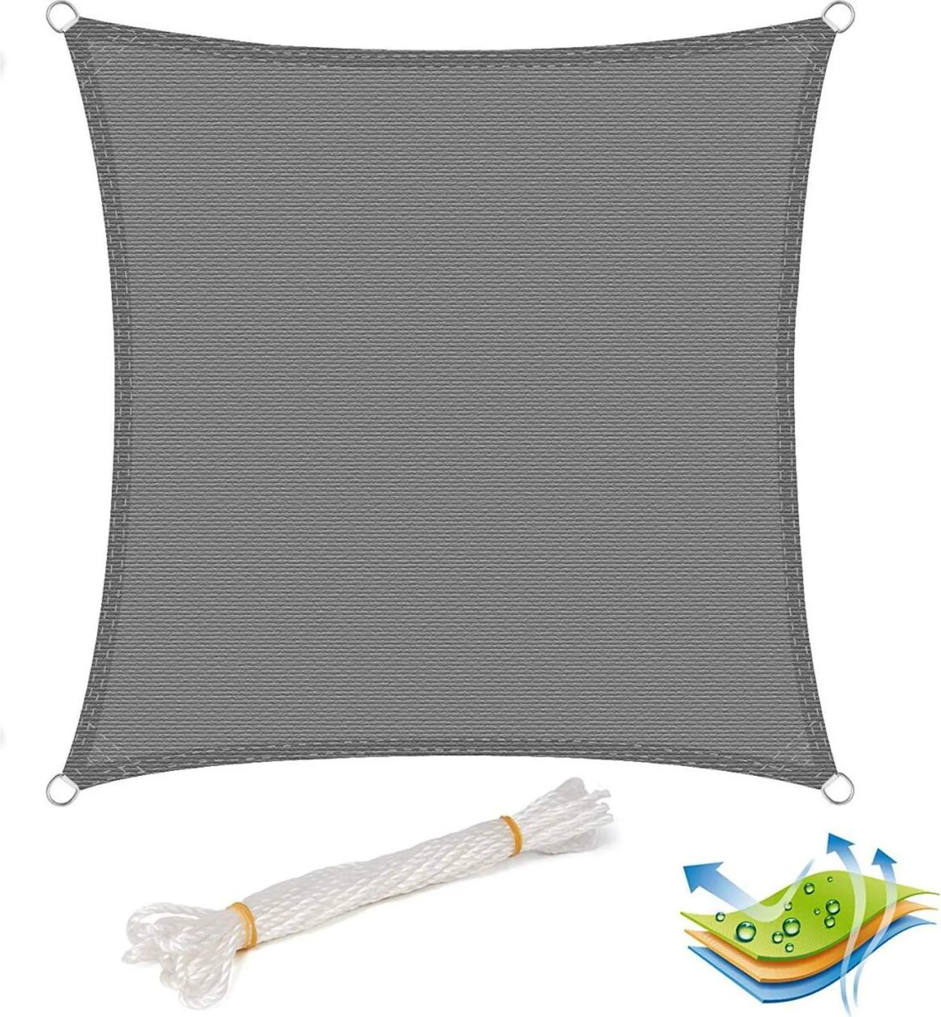 Sonnensegel 2x3,5 M Dunkelgrau – UV-Schutz Für Garten, Terrasse & Camping
