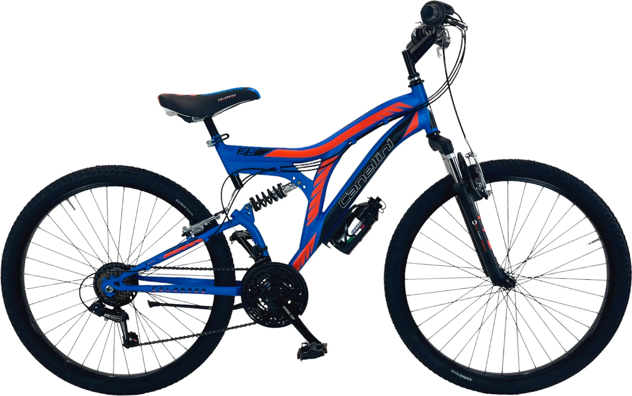 VTT Homme F.LLI SCHIANO RANGE 26 - Cadre Aluminium, Suspension, 18 Vitesses - Noir/Bleu NEUF