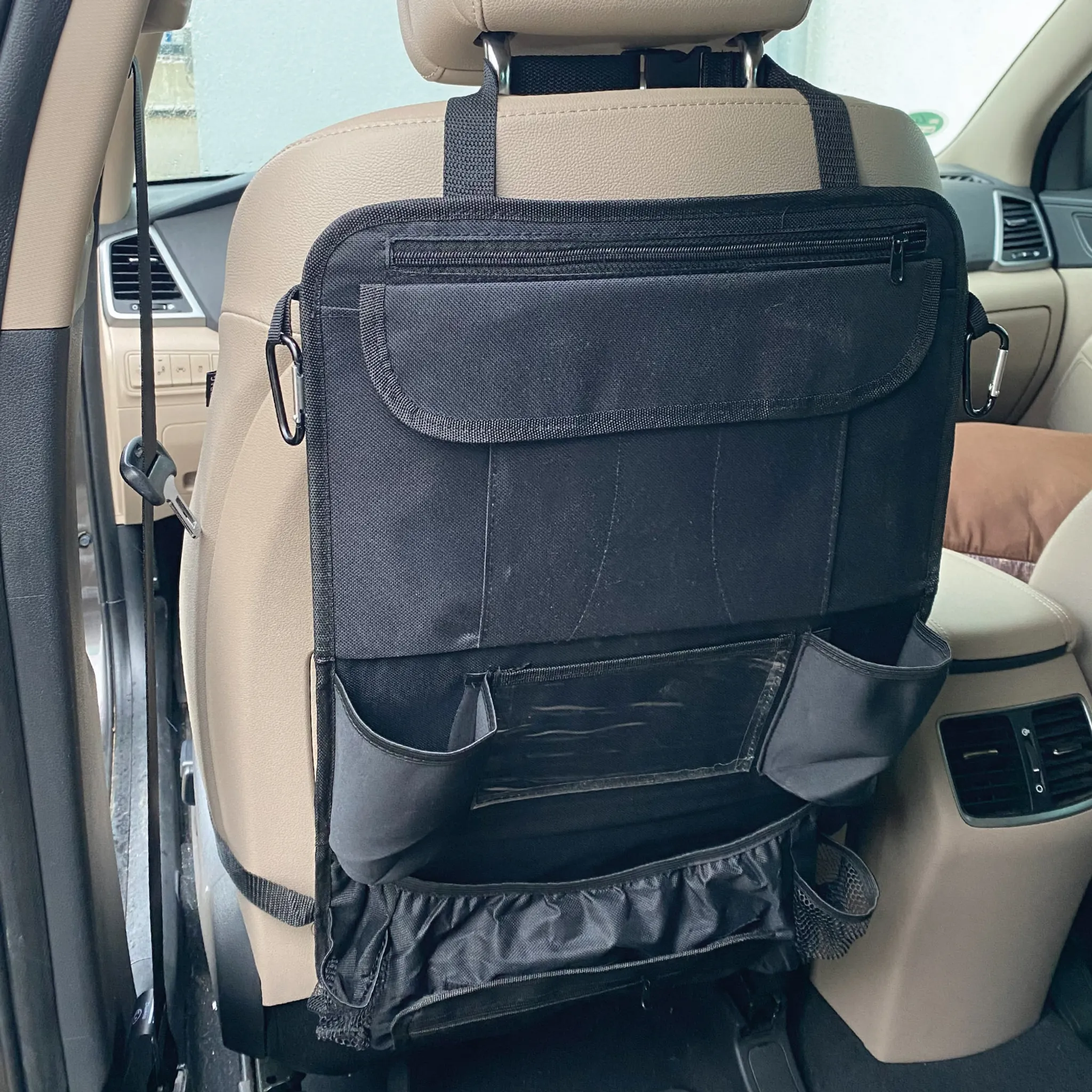 Auto Organizer, Utensilientasche für den Autositz mit 2  Befestigungsmöglichkeiten, wasserabweisende Rücksitztasche, R…