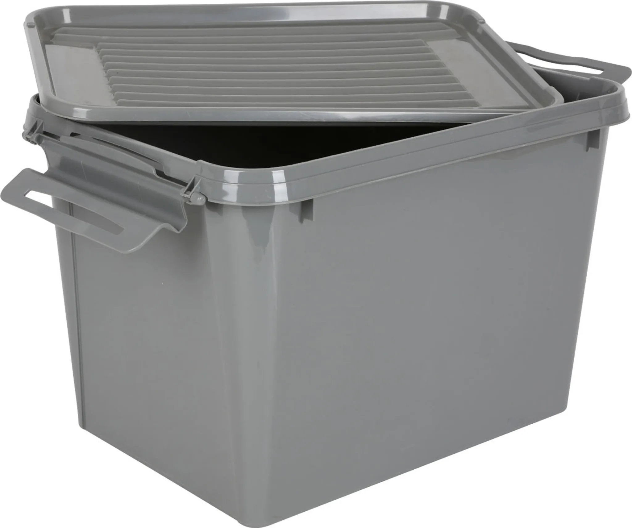 Faltbare Aufbewahrungsbox 28 Liter, 2 Stück, Transparent Mit Deckel & 4 Türen – Stapelbar, Grün