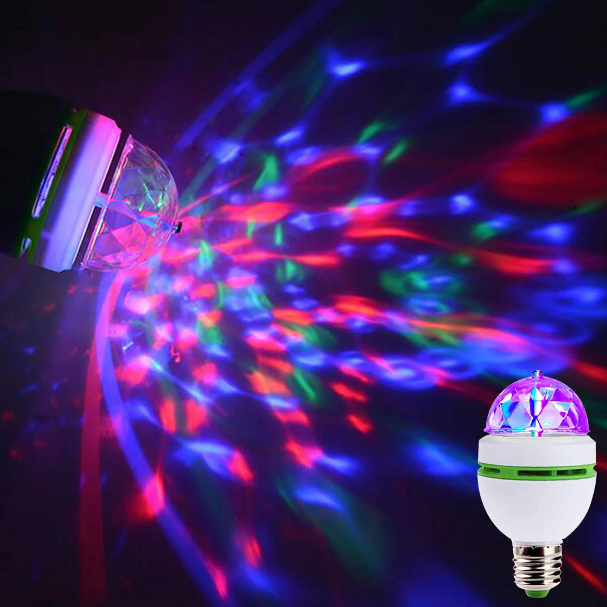 LED Rotierende Disco Kugel - Glühbirne E27 oder Lampe mit