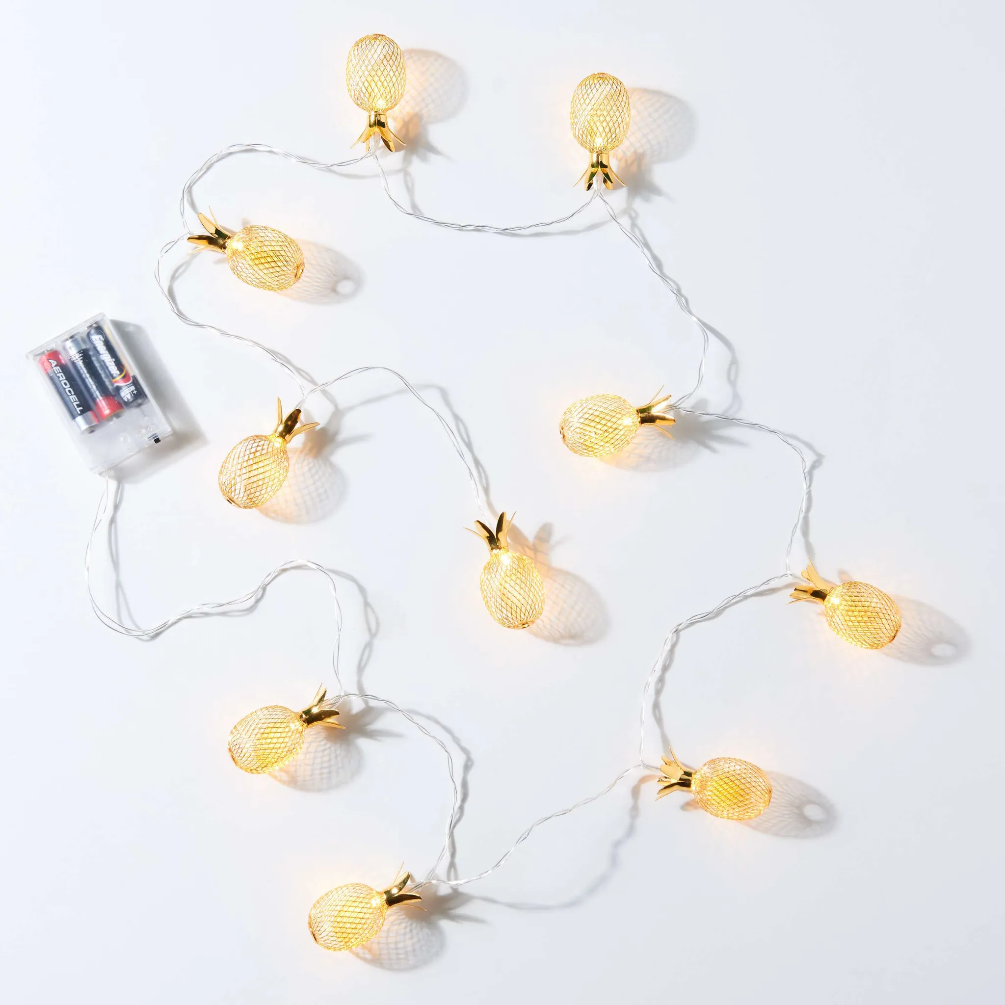 BUTLERS MIAMI LED-Lichterkette Ananas 10 Lichter mit USB