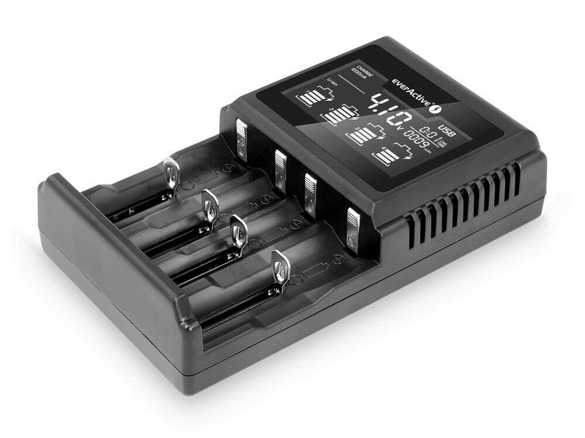 Chargeur EverActive LC-100 Pour Batterie 18650 - Rapide 1A, Micro USB - Réanimation Batteries Déchargées