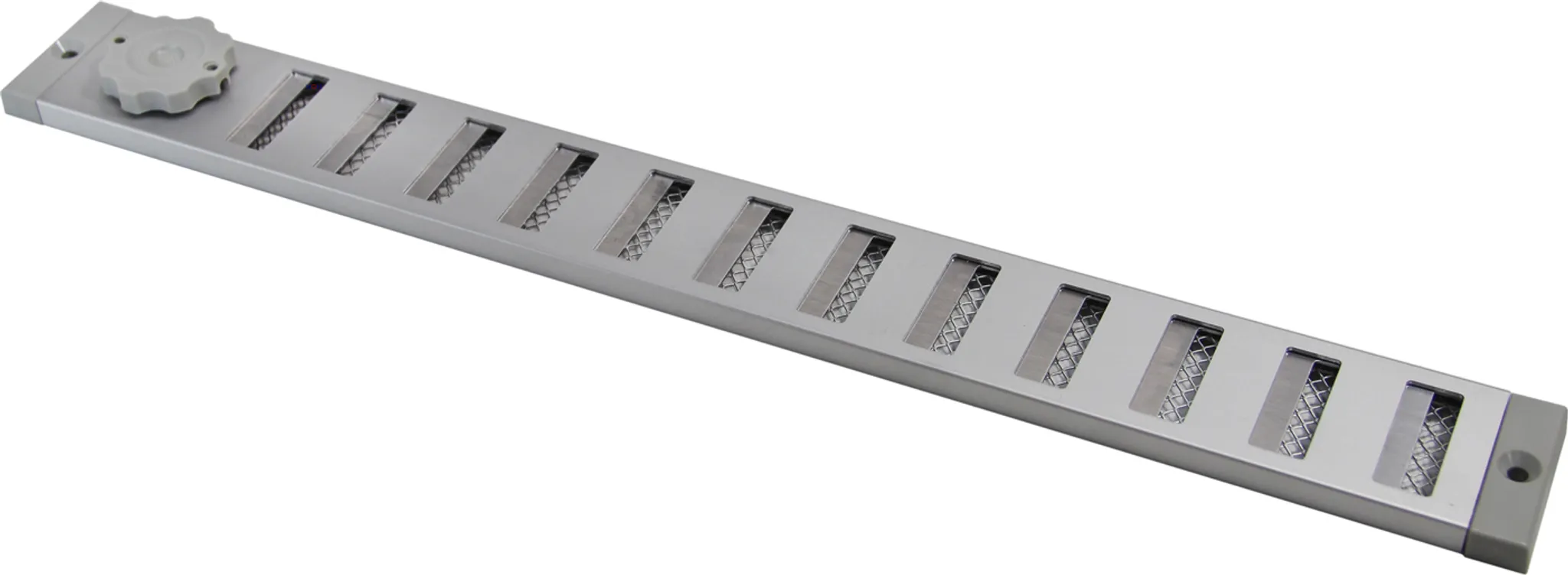 Lüftungsgitter LG 5015 SW Schiebegitter – 500x150 Mm, Aluminium Weiß, Mit Fliegengitter & Stufenloser Regelung