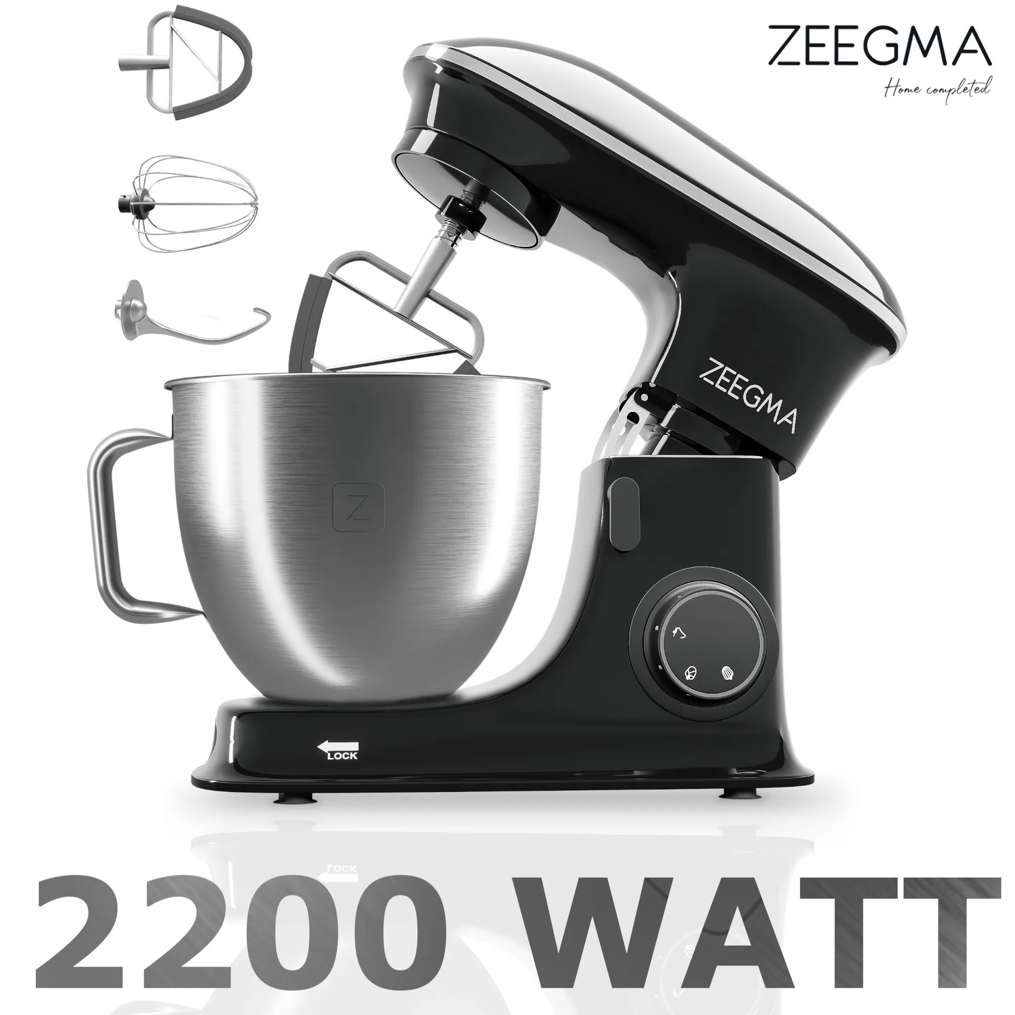 2200W Küchenmaschine Knetmaschine 6,5 L