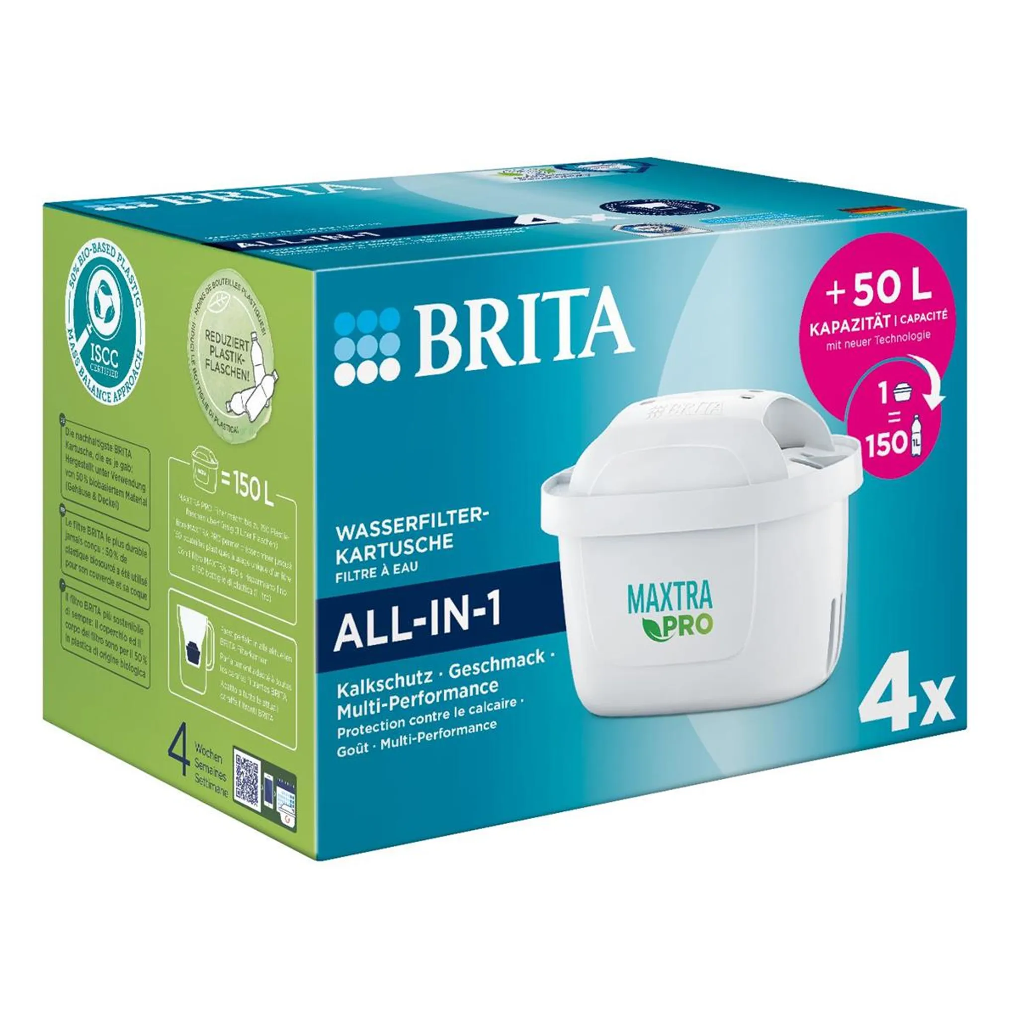 Pack) Brita ALL-IN-1 Wasserfilter-Kartusche 4er - Pro (1er Maxtra Filterwasser