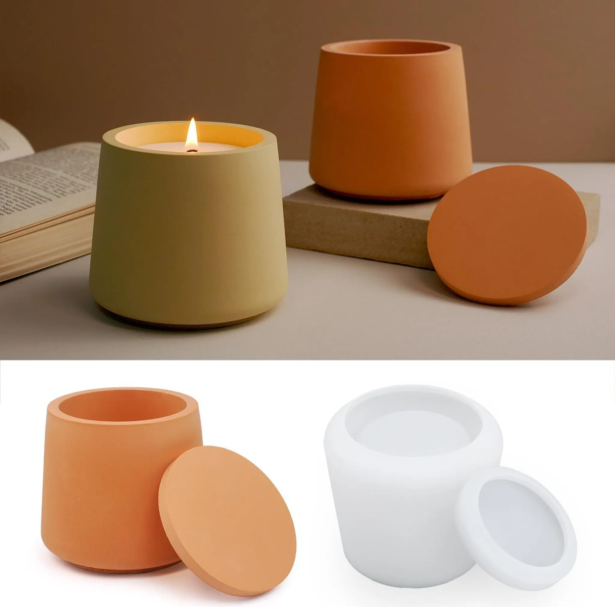 Silikon Kerzenformen 3D - 2-teiliges Set Für DIY Kerzen & Seifen Selbst Machen