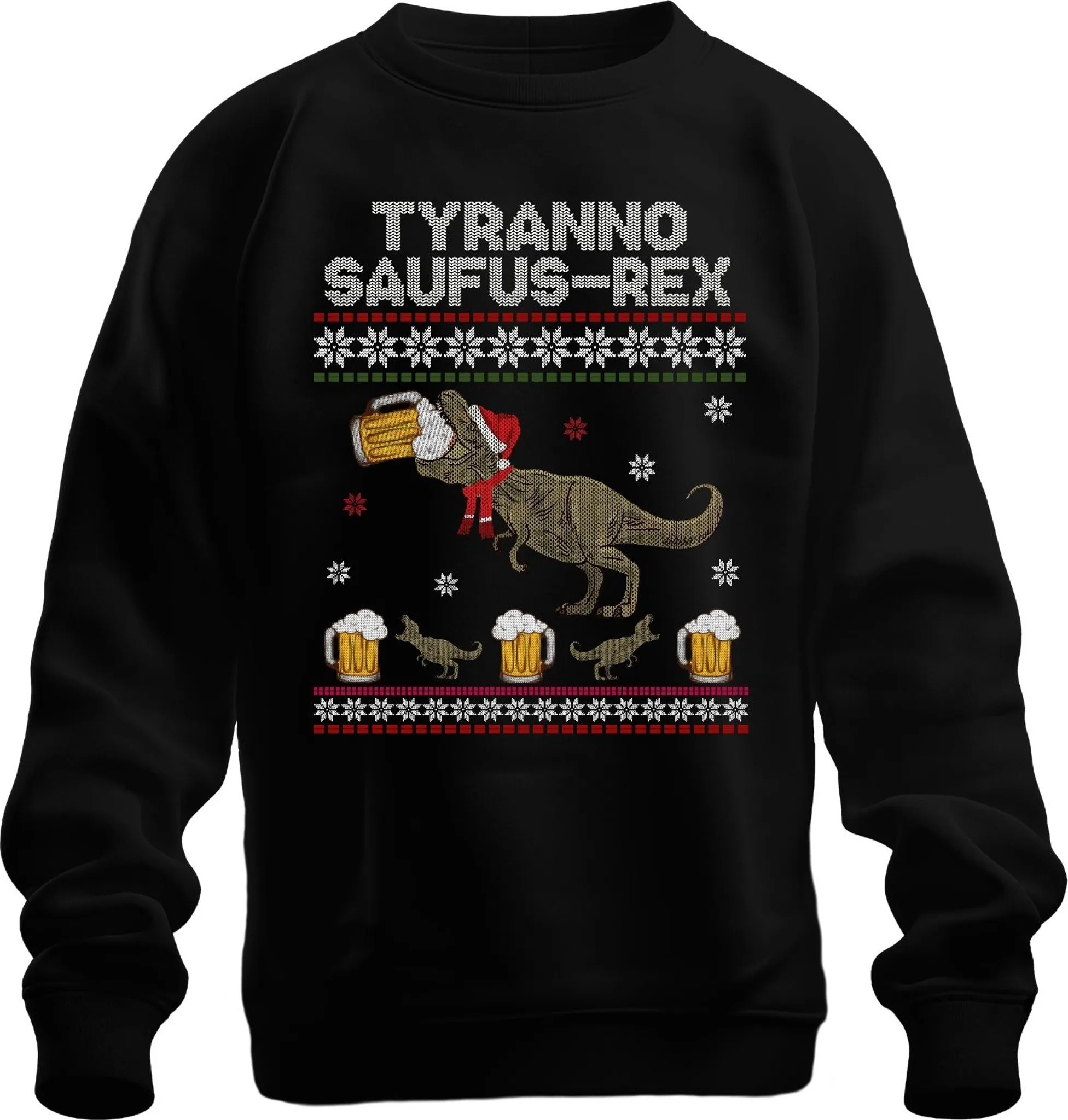 MoonWorks Felpa Con Cappuccio Uomo Ugly Christmas, Nero, Taglia L, Stampa Renna, Interno Spazzolato Morbido, Tasca A Marsupio