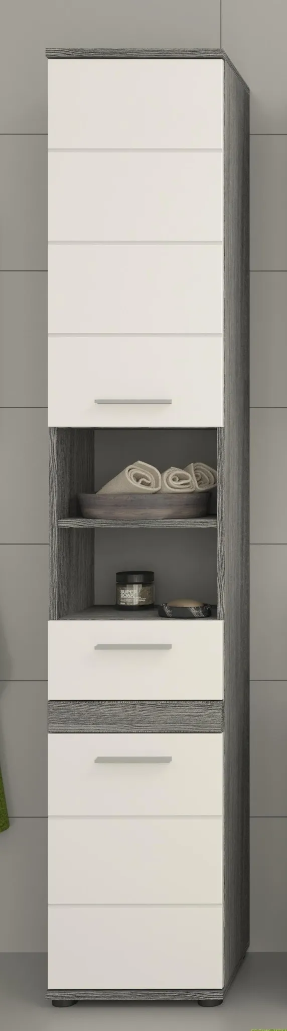 Xonox.home Hängeschrank Weiß Hochglanz Rauchsilbe Produktbild-Vorschau 7