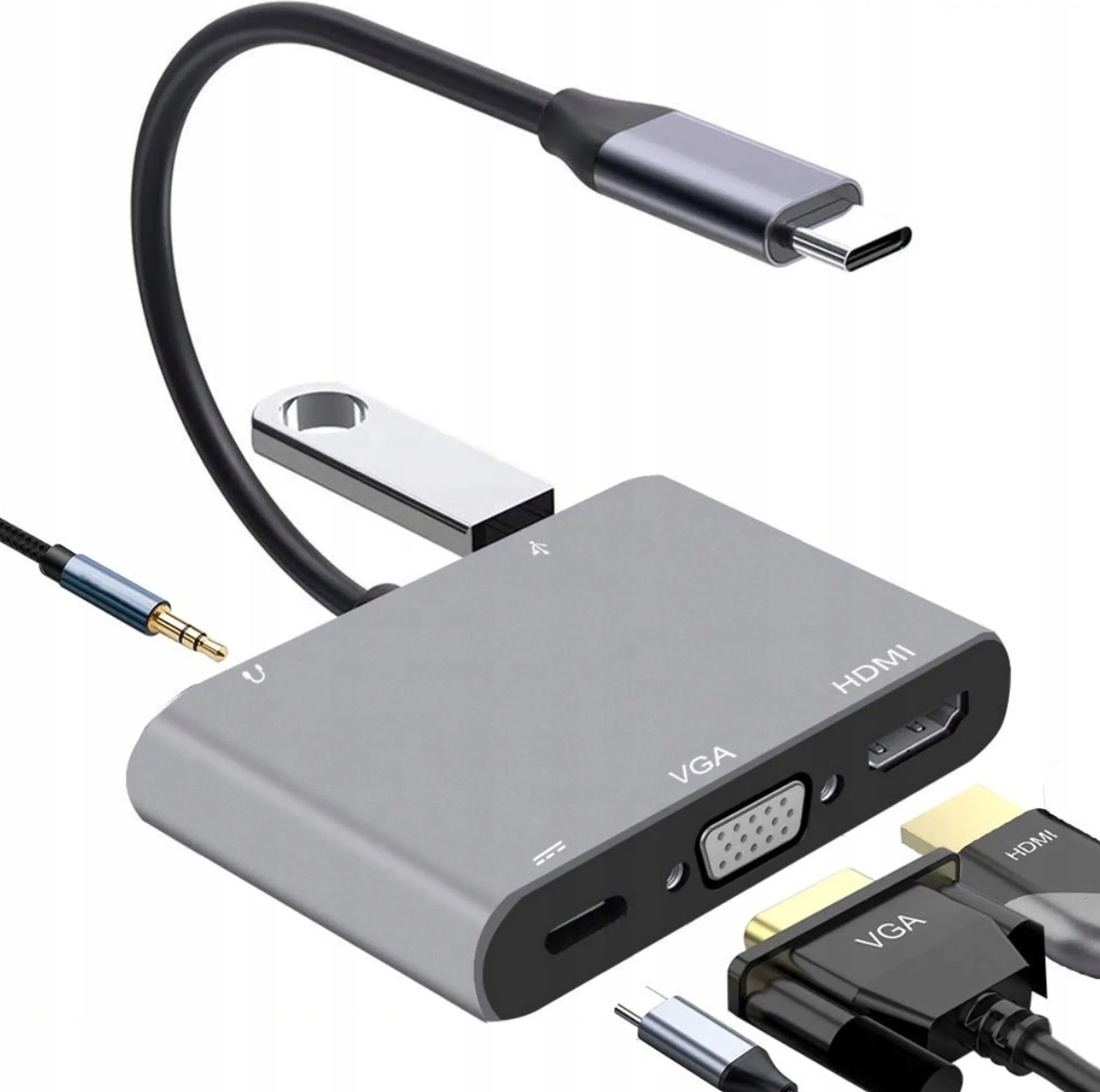 Tradebit USB-C Hub 4in1 - HDMI 4K, 2x USB 3.0, Power Delivery Für MacBook & Laptop