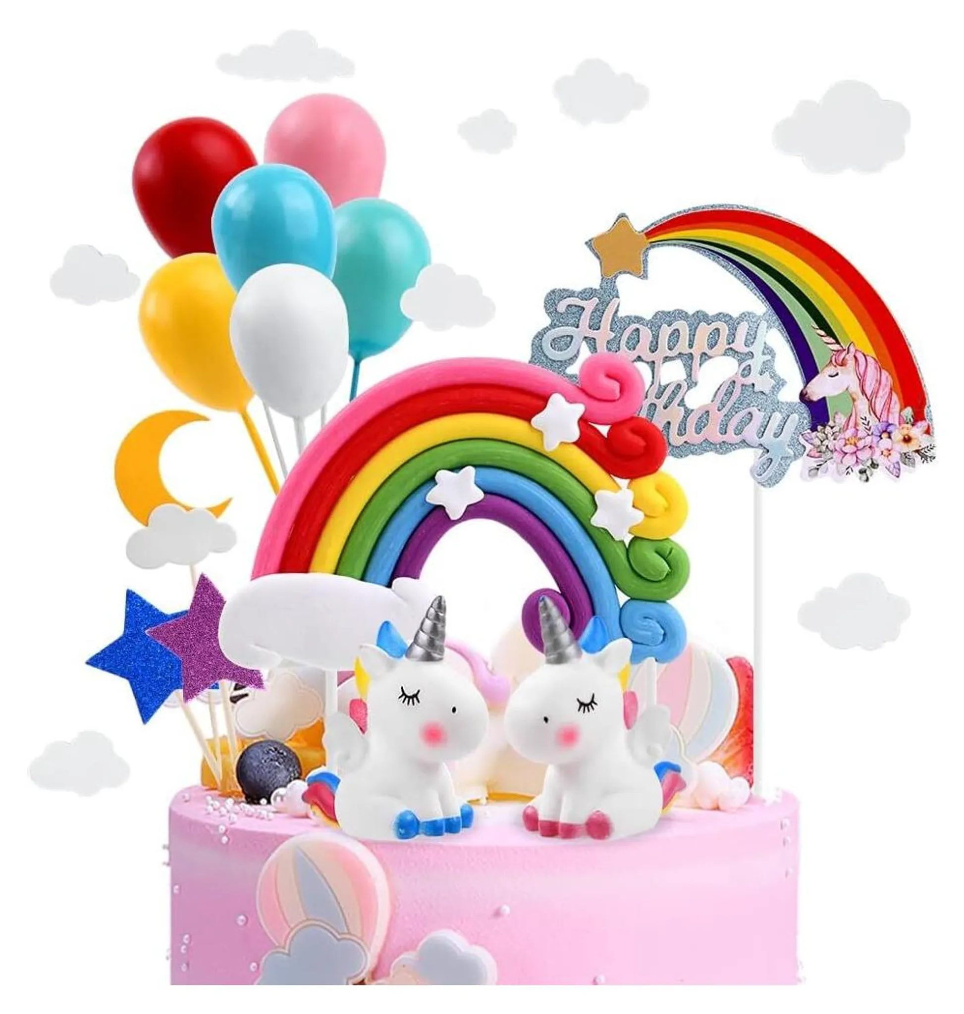 60-teiliges Einhorn Cupcake Set – Topper & Wrapper, Papier, Für Mädchengeburtstag, Hochzeit, Party – Deko Für Kuchen & Desserts