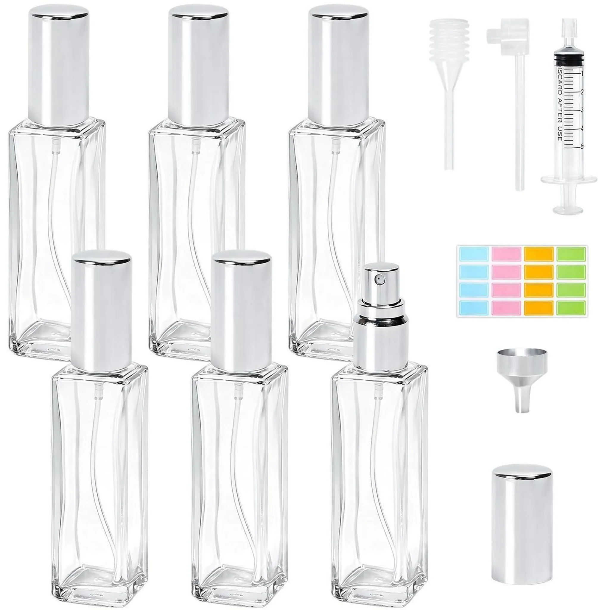 Glas Parfümzerstäuber 20ml Reise Sprühflasche 6er Set Transparent