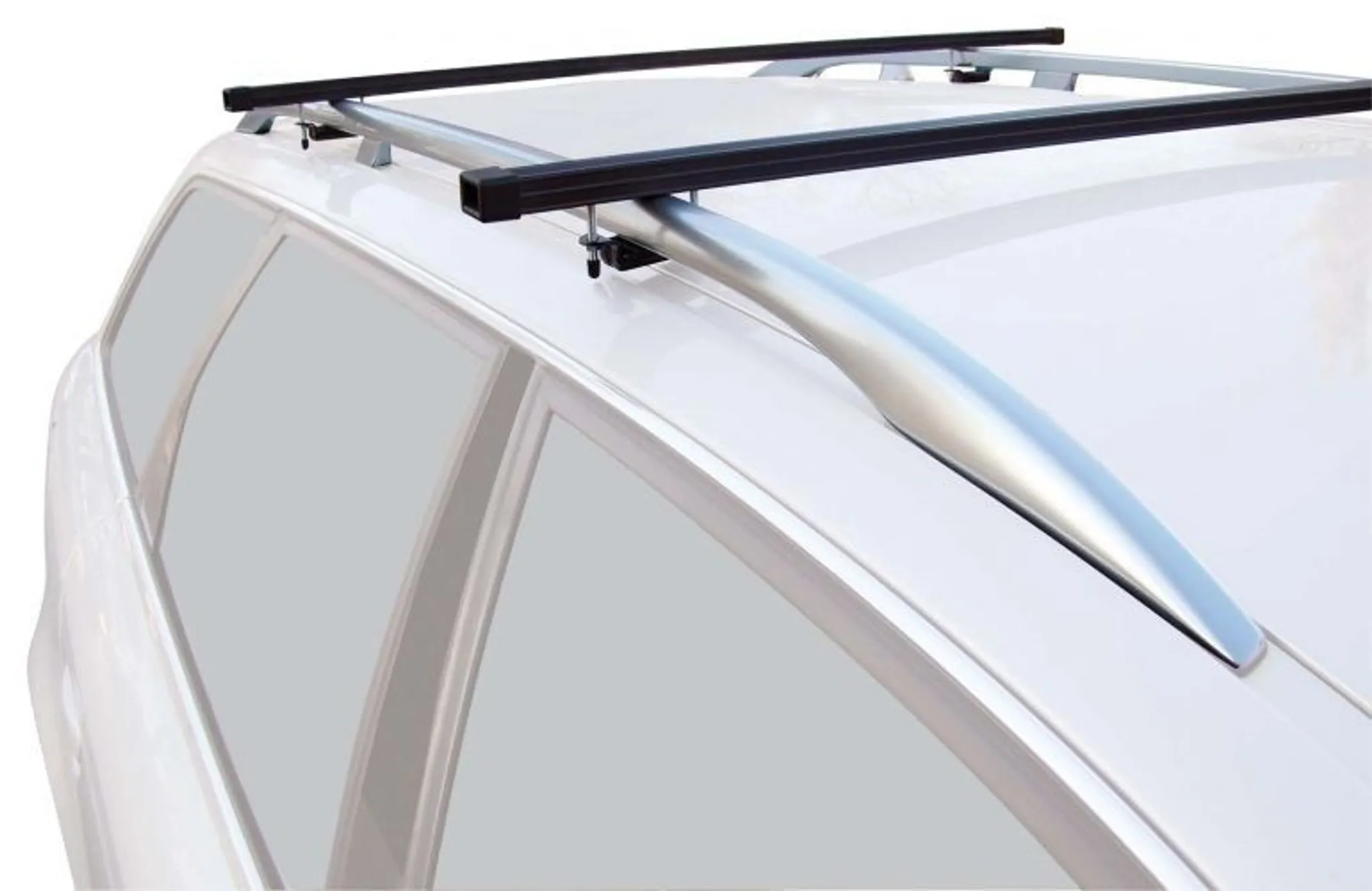 Silber BMOT Universal Dachträger Aluminium-Relingträger Abschließba Auto Lastenträger Dachgepäckträger L124 bis 150kg 2 St. 