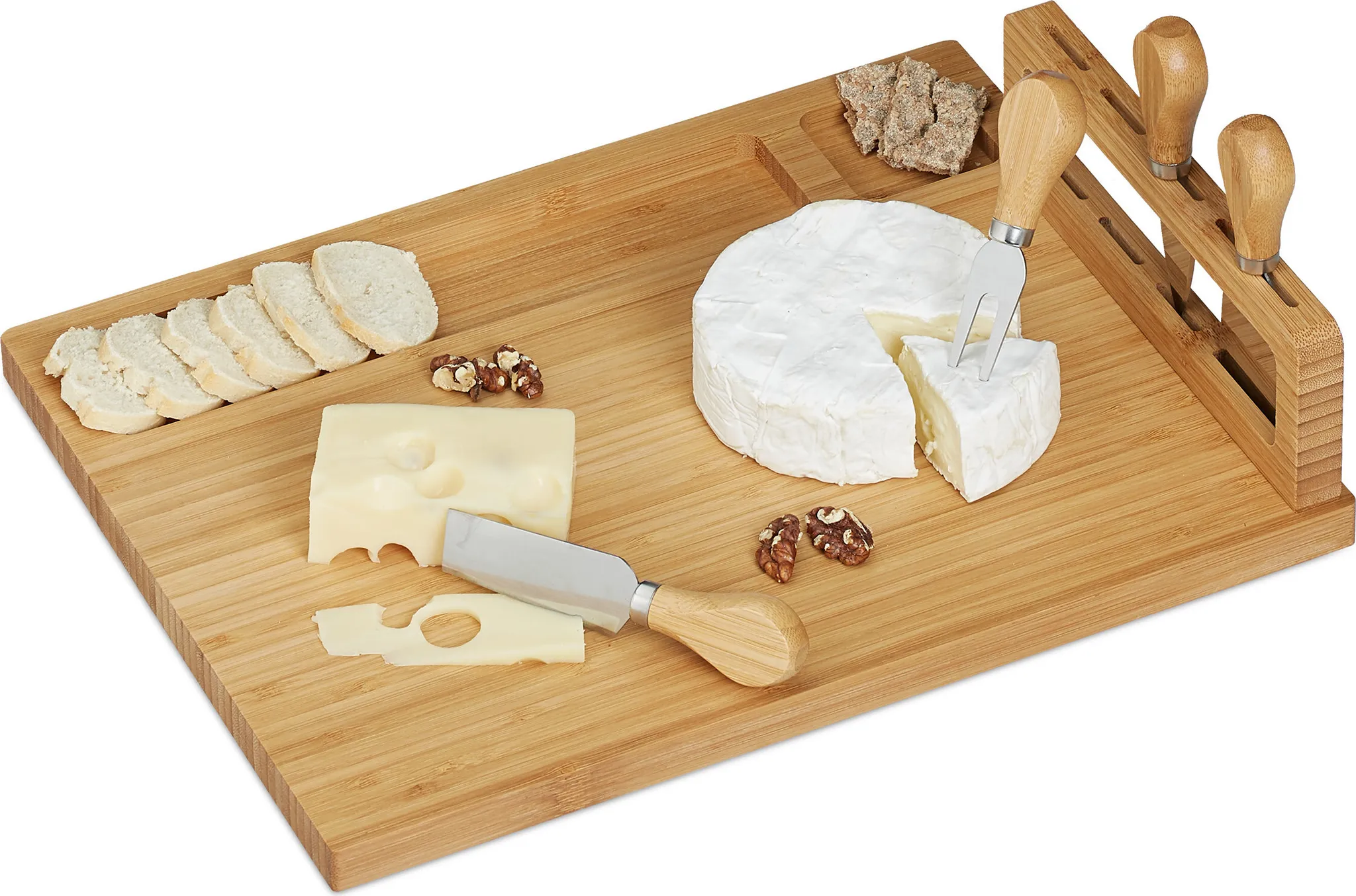 Tagliere In Bambù E Ardesia Con Coltelli E Sottobicchieri – PlaNet, Il Regalo Perfetto Per Ogni Occasione