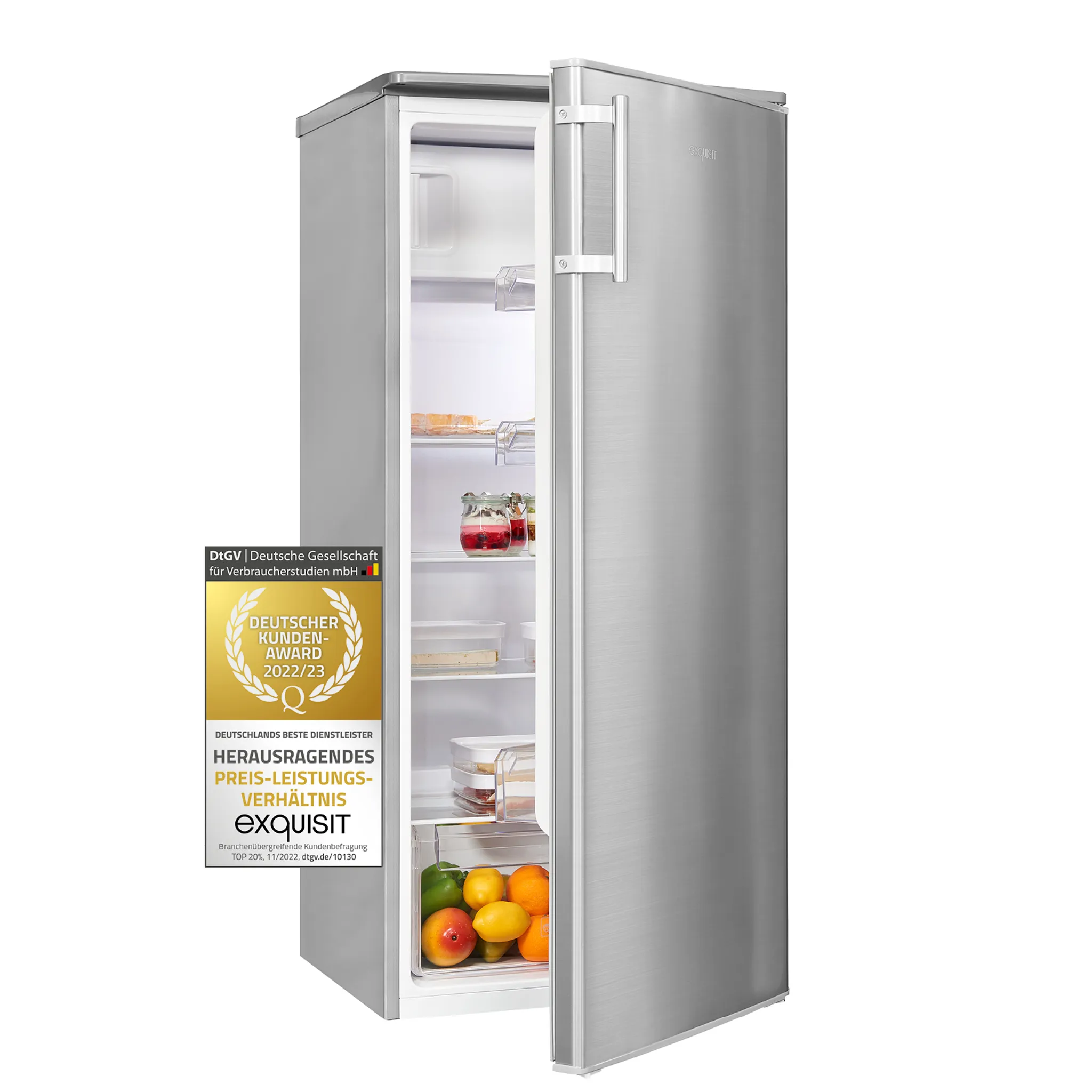 Exquisit Kühlschrank inoxlook KS185-4-HE-040E