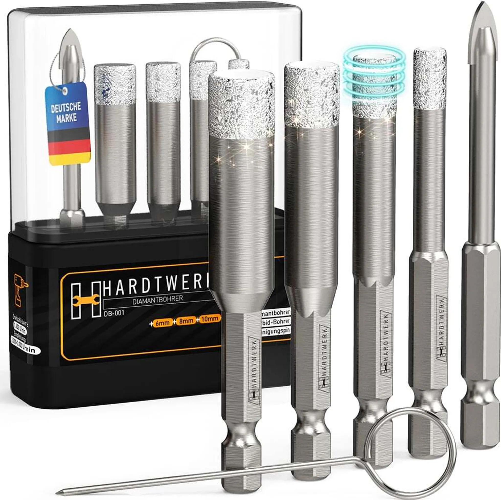 Lytool Glasbohrer 5-12 Mm Lytool Fliesenbohrer Set Diamant – 5 Tlg. 5, 6, 8, 10, 12 Mm + 6 Mm Karbid-Anbohrer, Für Keramik, Granit, Glas, Porzellan, Feinsteinzeug Lytool Glasbohrer 5-12 Mm Lytool Fliesenbohrer Set Diamant – 5 Tlg. 5, 6, 8, 10, 12 Mm + 6 Mm Karbid-Anbohrer, Für Keramik, Granit, Glas, Porzellan, Feinsteinzeug
