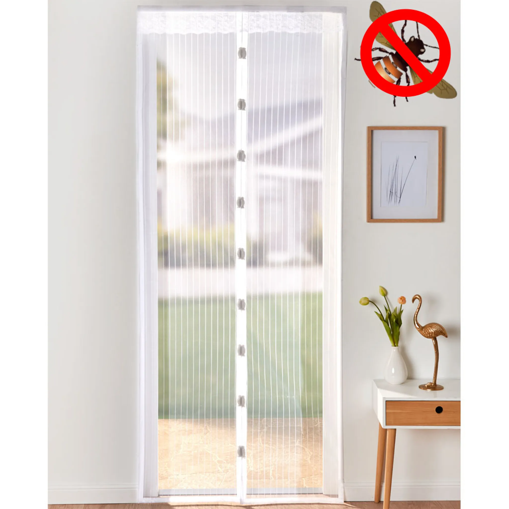 Magnetischer Fensterschutz, Polyester, robust, Netz-Vorhangbox, magische  Aufkleber, Anti-Mücken, Insekten, Fensterschutz, Netzgitter, 100 x 180 cm :  : Baumarkt