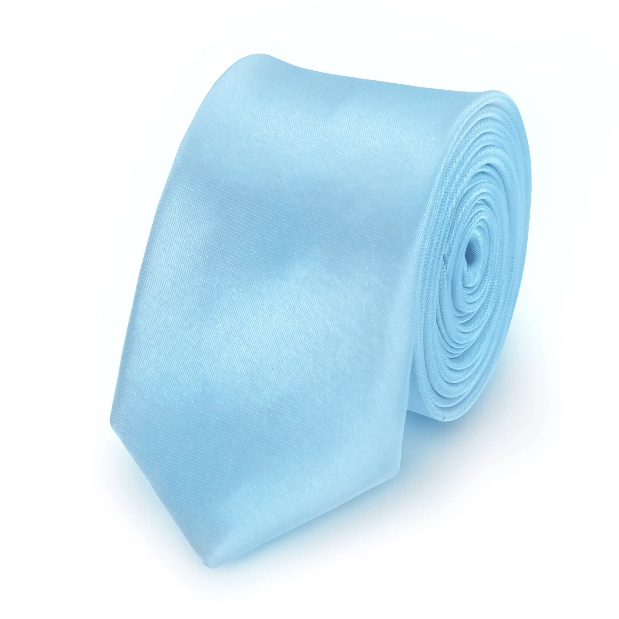 slim Polyester Krawatte aus Hellblau