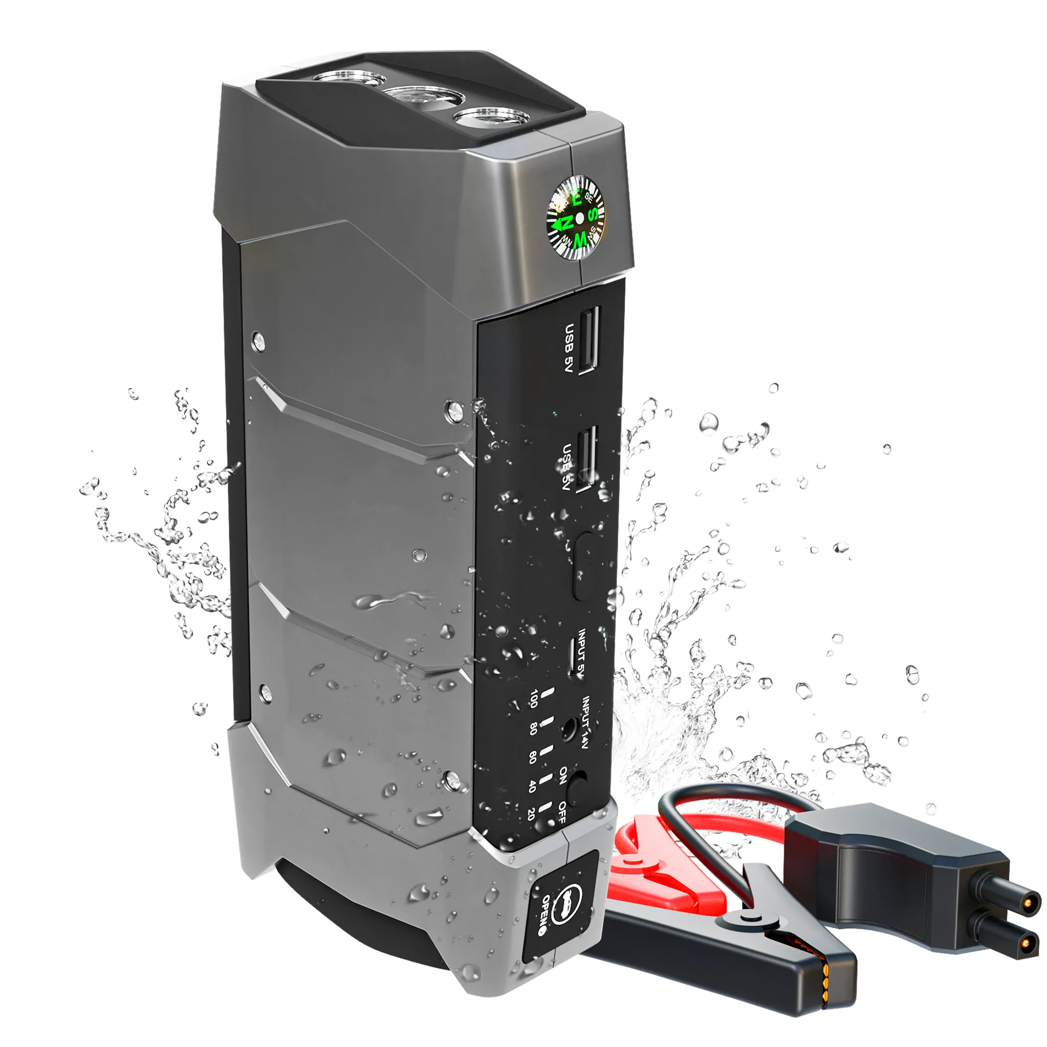 Kraftmax QC3000 Jumpstarter Powerbank + Taschenlampe