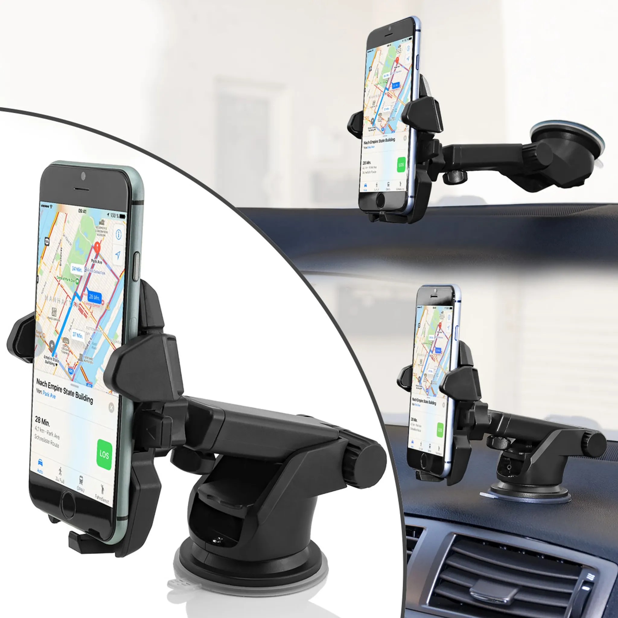 7/8 X/Plus MidGard Universal 360° drehbar KFZ Auto Handy Smartphone Halterung Halter kompatibel mit Apple iPhone 5/6 