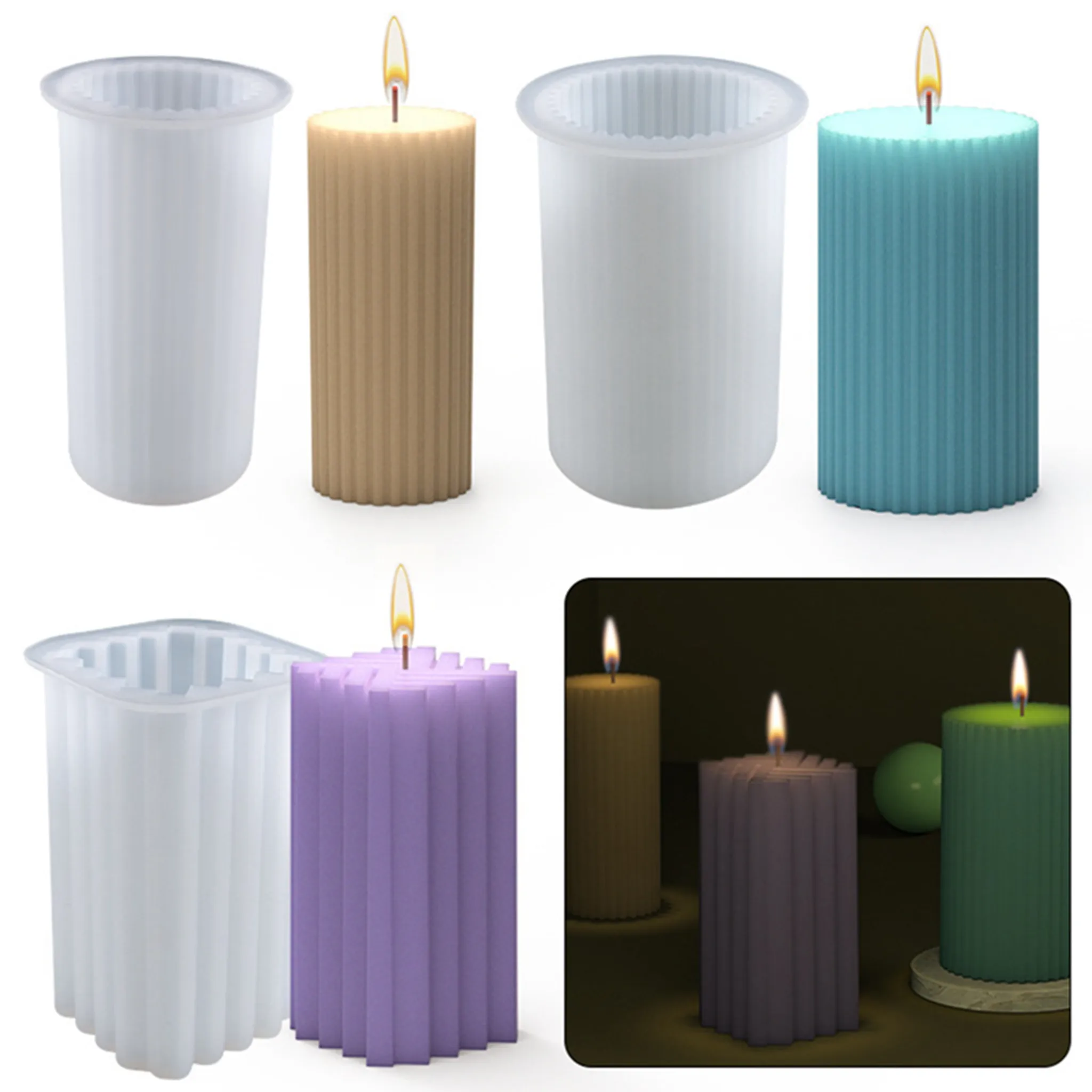 3er Set Silikon-Kerzenformen Blumen – Für DIY Kerzen, Seifen, Harz (Pfingstrose, Rose, Gänseblümchen)