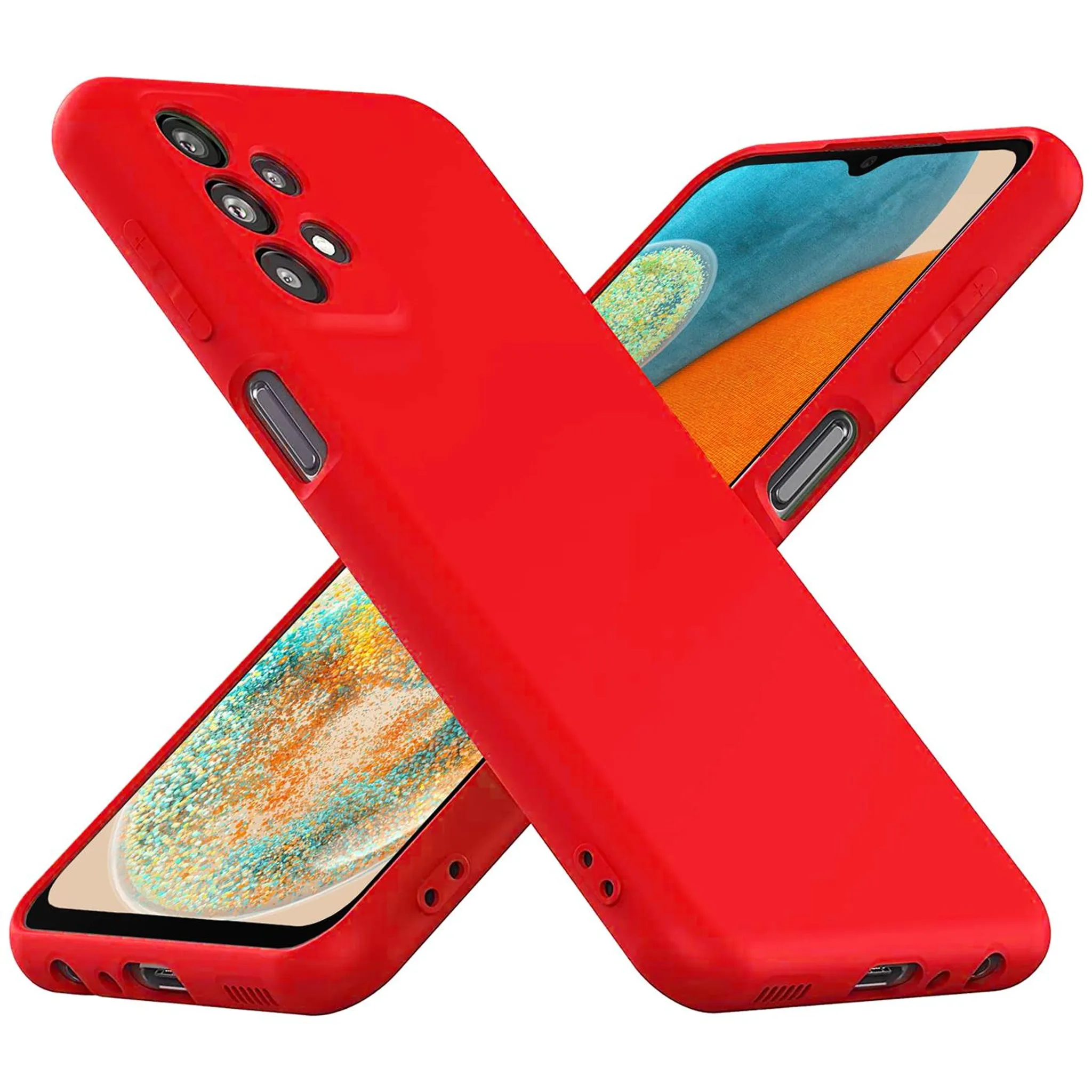 Hülle für Samsung Galaxy A23 5G Handy Schutz Cover Silikon Gel Case  Handyhülle Tasche, rot