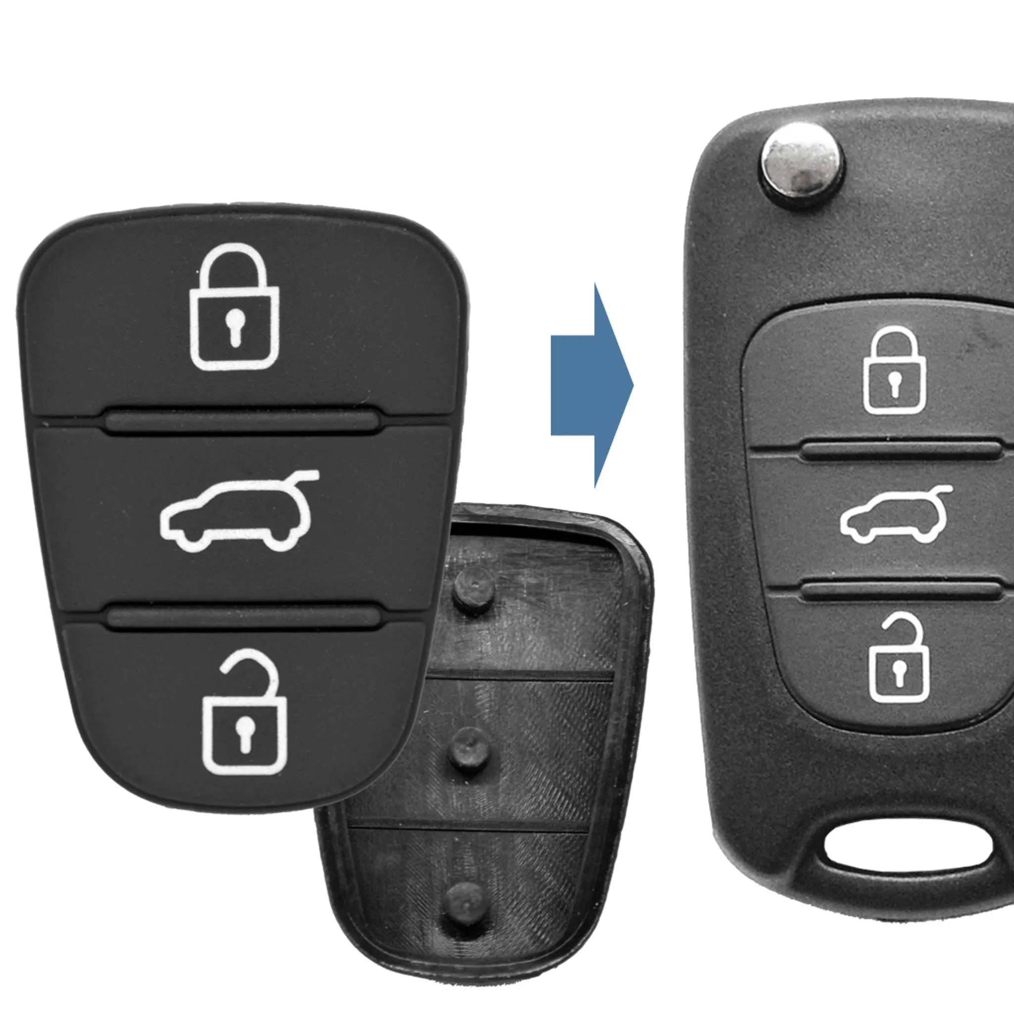 2x Auto Schlüssel passend für HYUNDAI i10 i20 i30 ix35 Elantra KIA