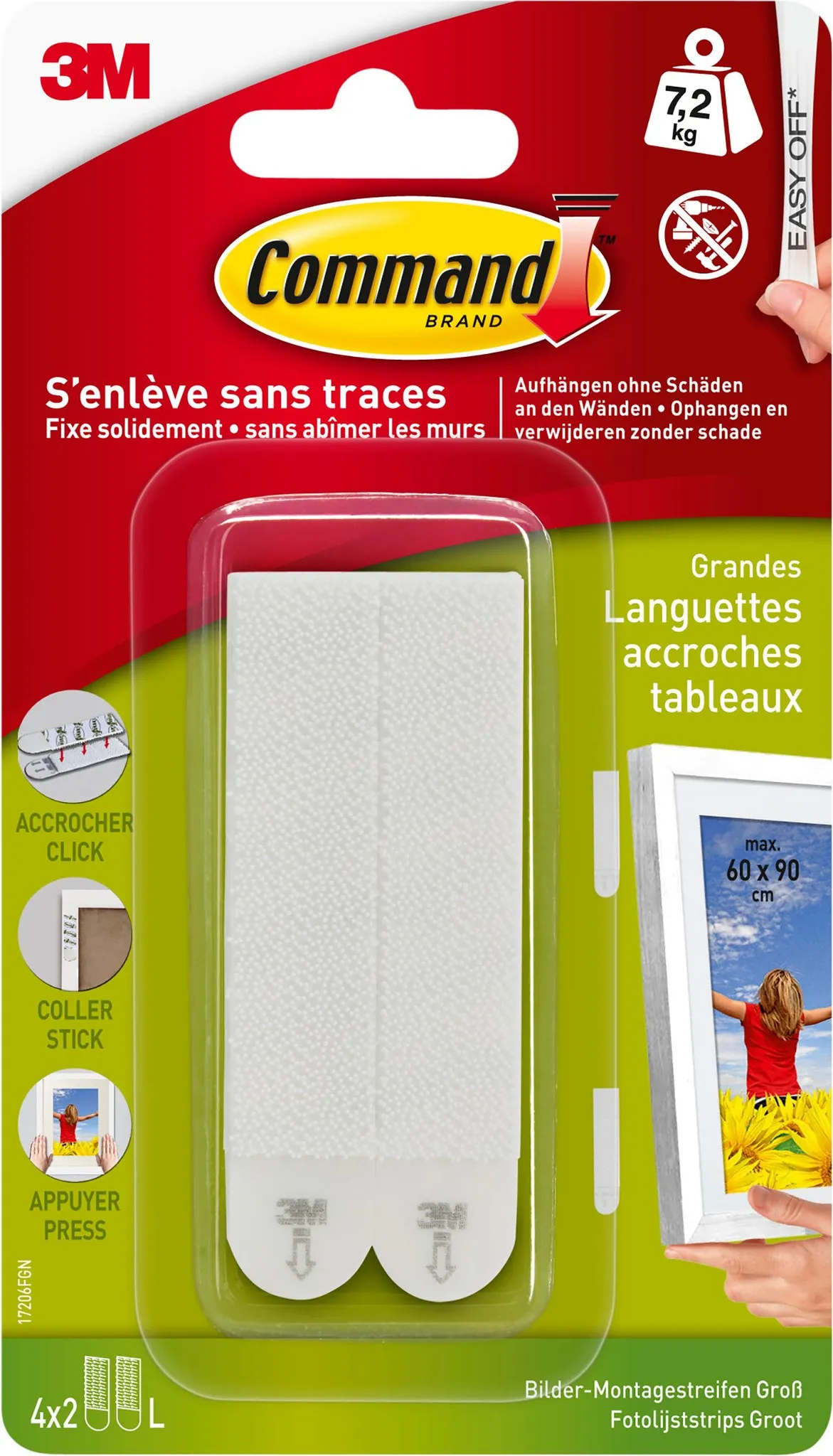 Command Klebestreifen 4,5 Kg - 16 Paar Beschädigungsfreie Bildaufhängung